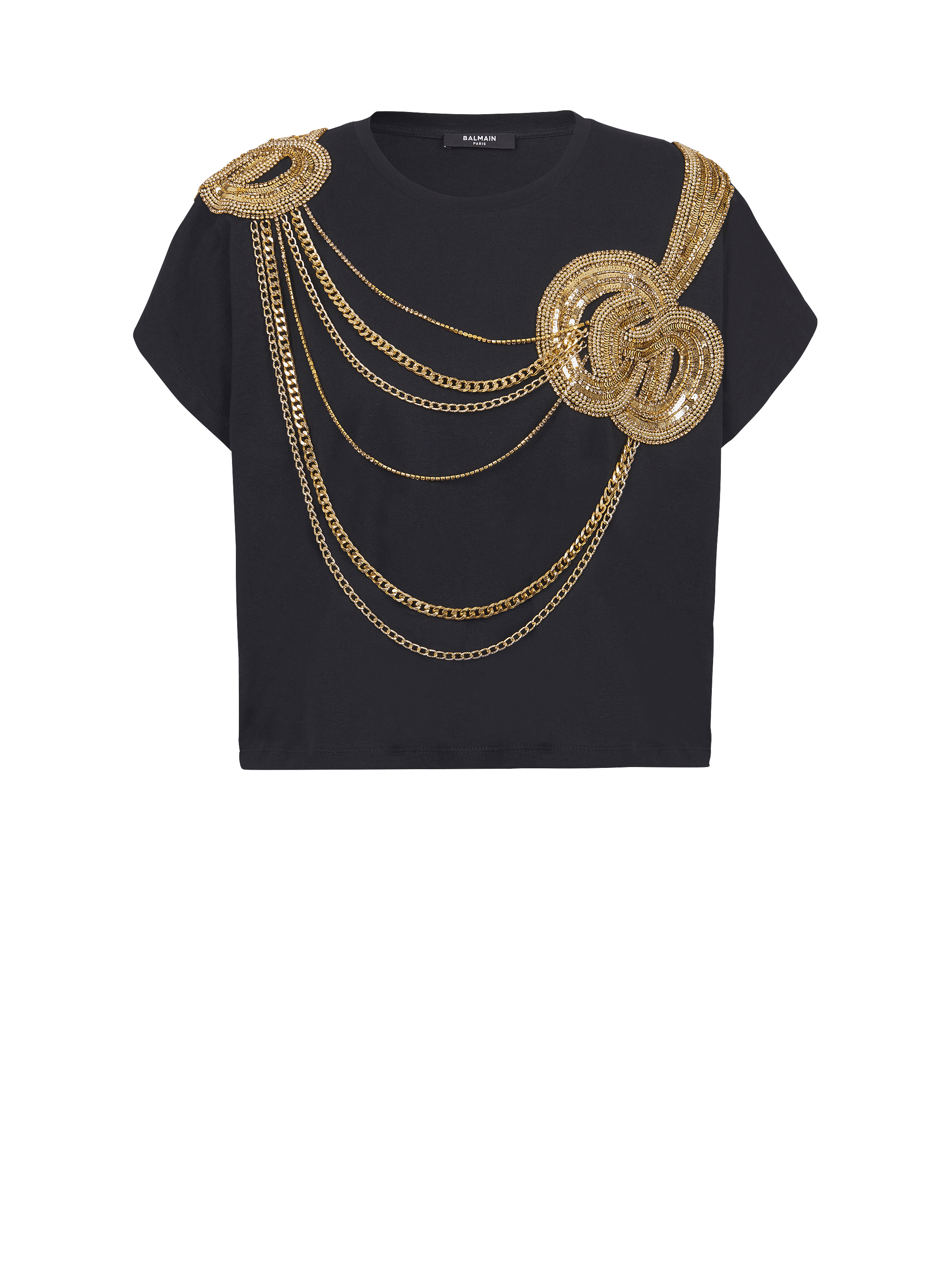 Embroidered cropped T-shirt