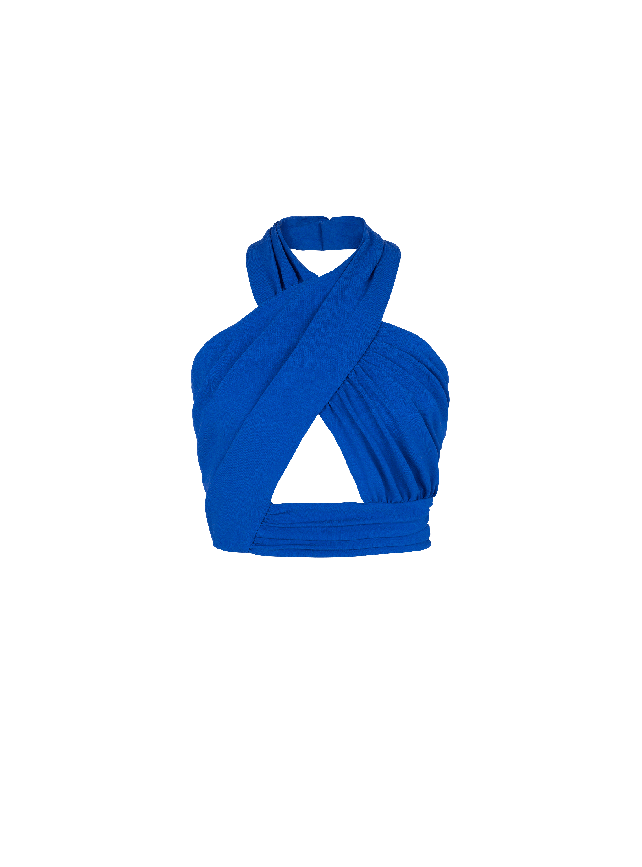 Draped jersey crop top