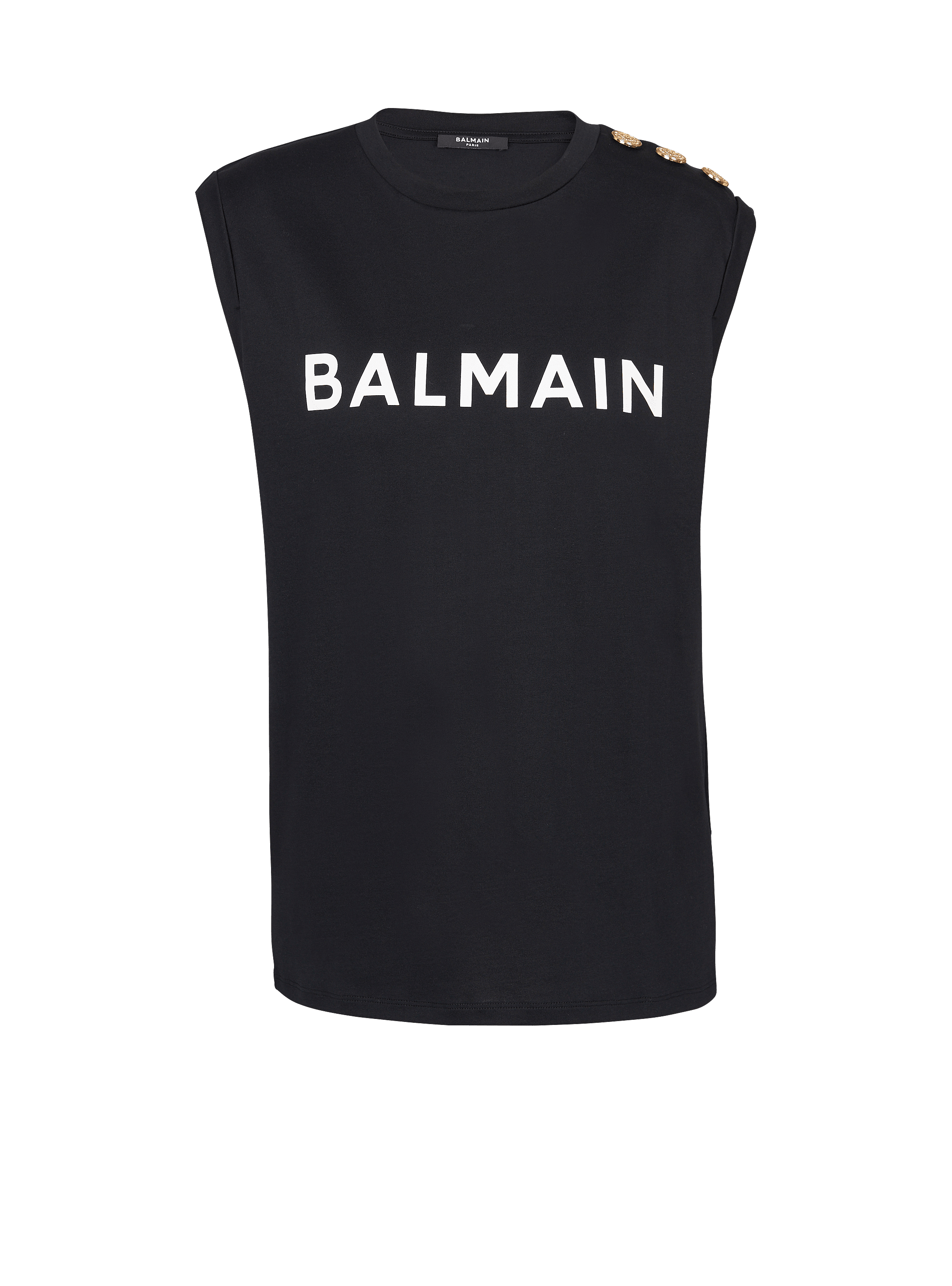 Eco-responsible cotton T-shirt with Balmain logo print