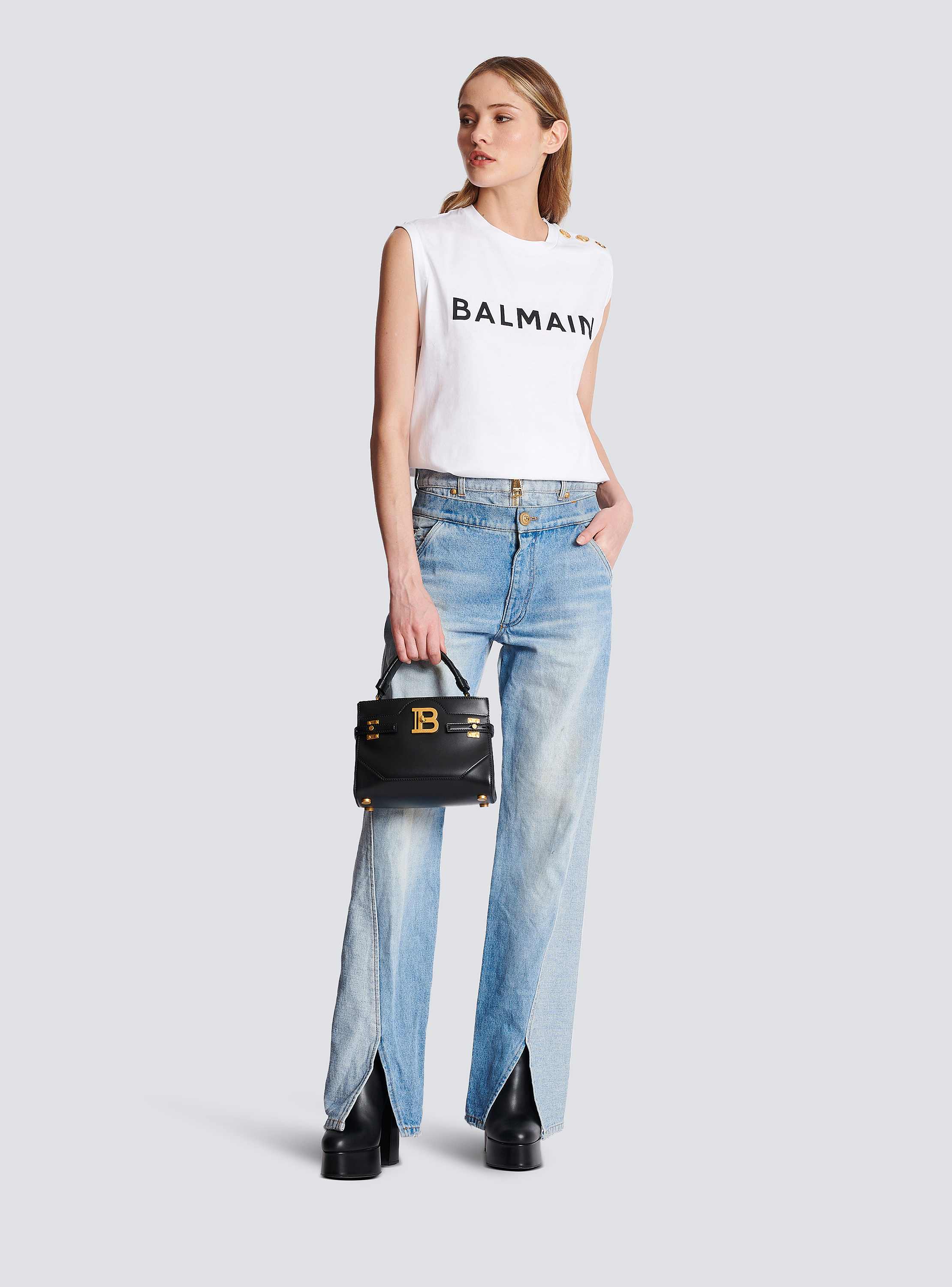 Eco-responsible cotton T-shirt with Balmain logo print