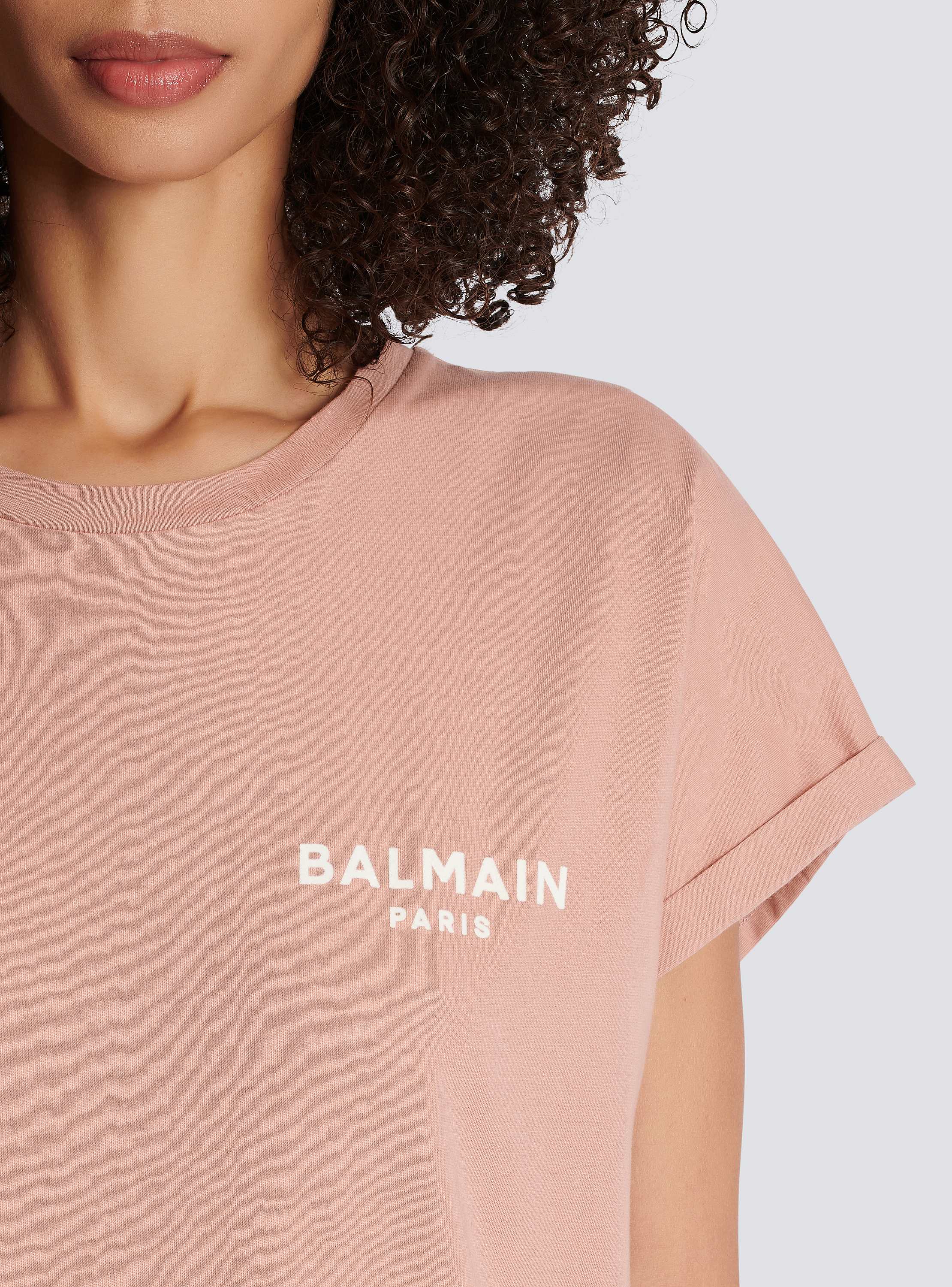 Eco-responsible cotton T-shirt with Balmain logo print
