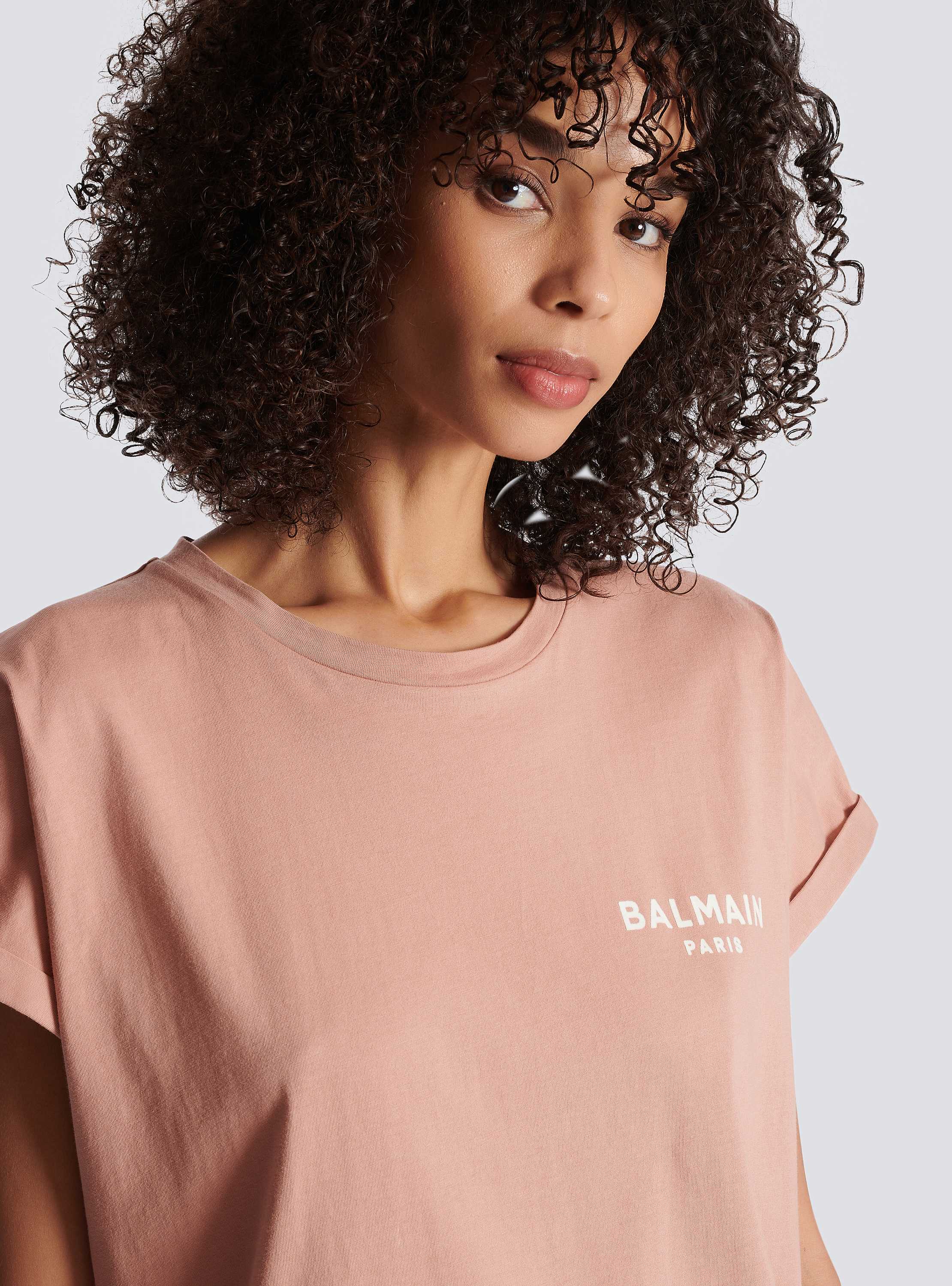 Eco-responsible cotton T-shirt with Balmain logo print