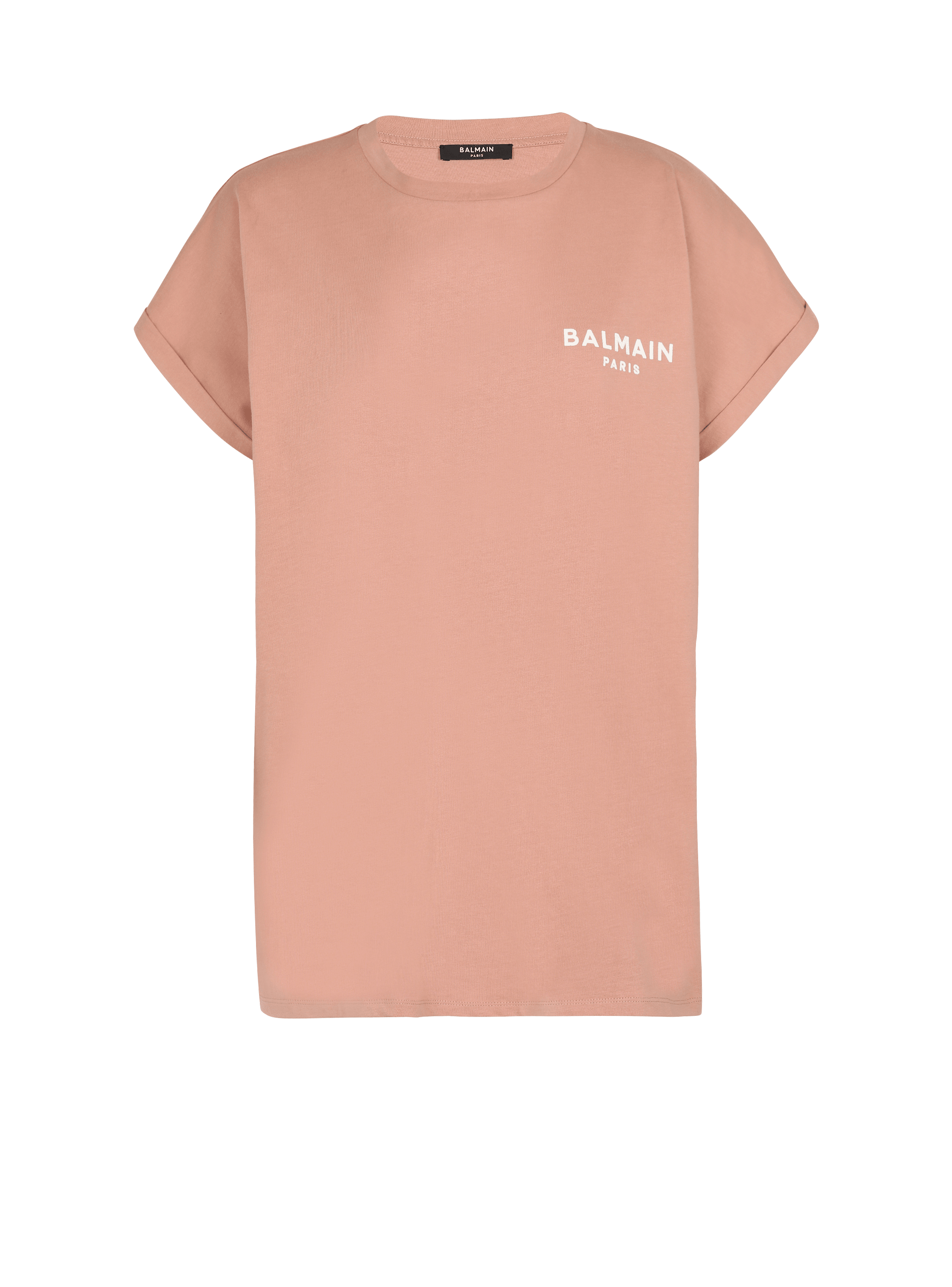 Eco-responsible cotton T-shirt with Balmain logo print