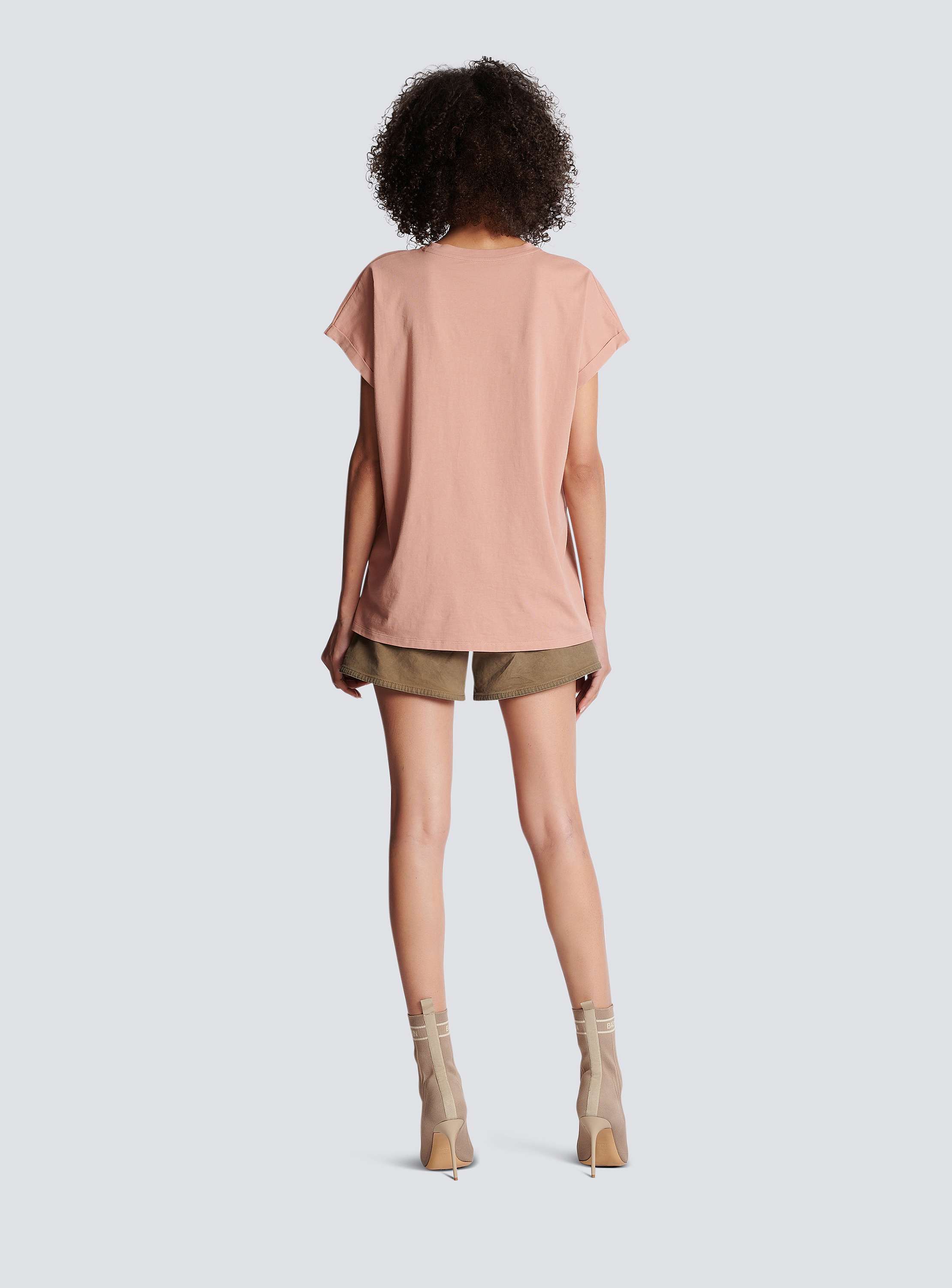 Eco-responsible cotton T-shirt with Balmain logo print