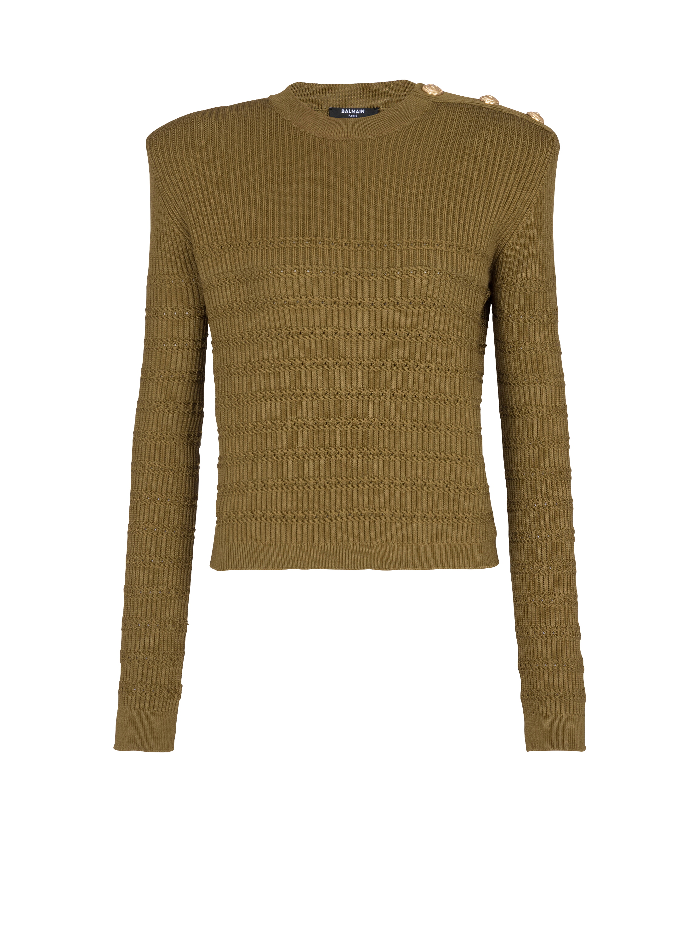 Knit jumper with gold buttons