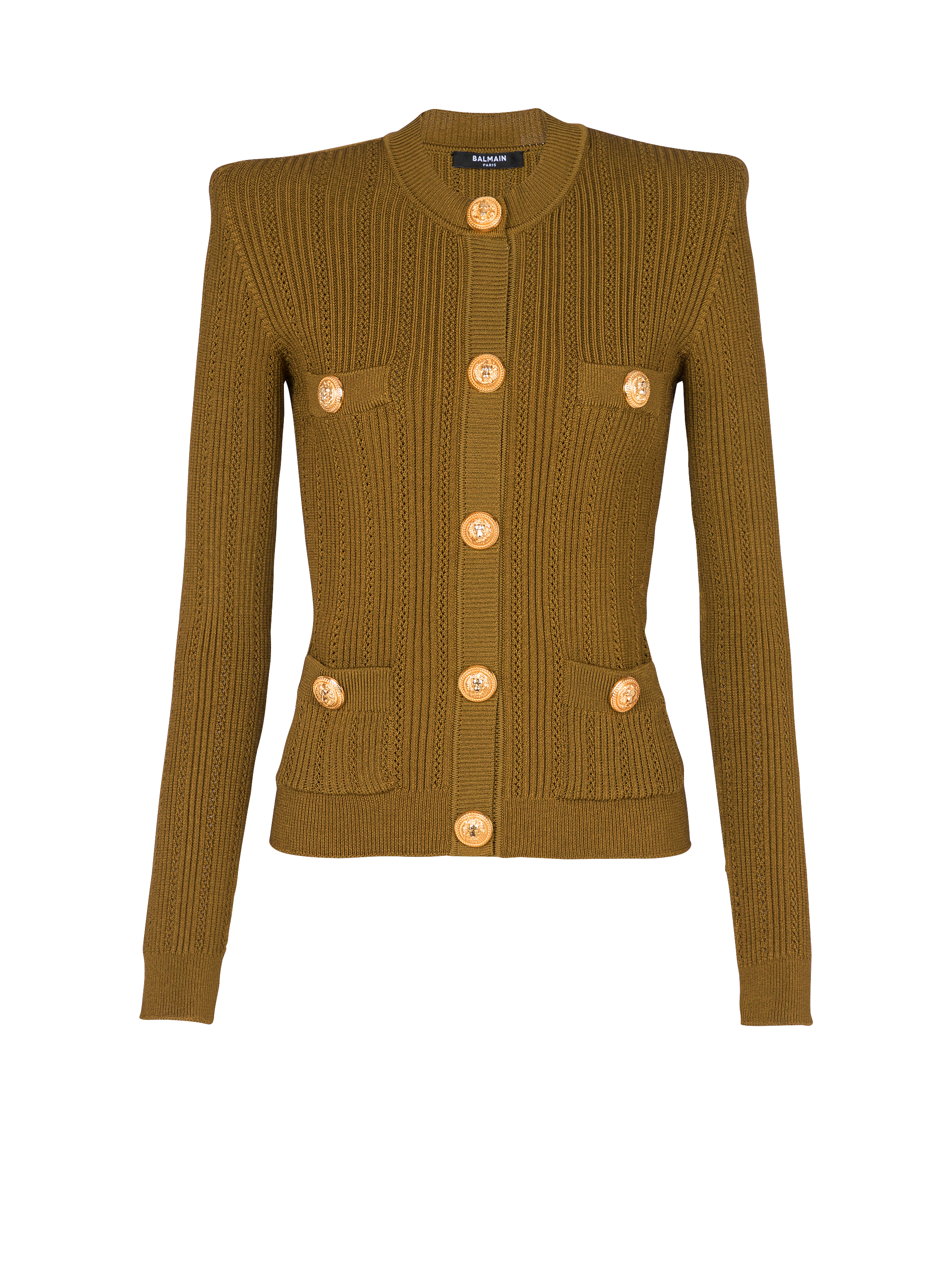 Knit cardigan with gold buttons