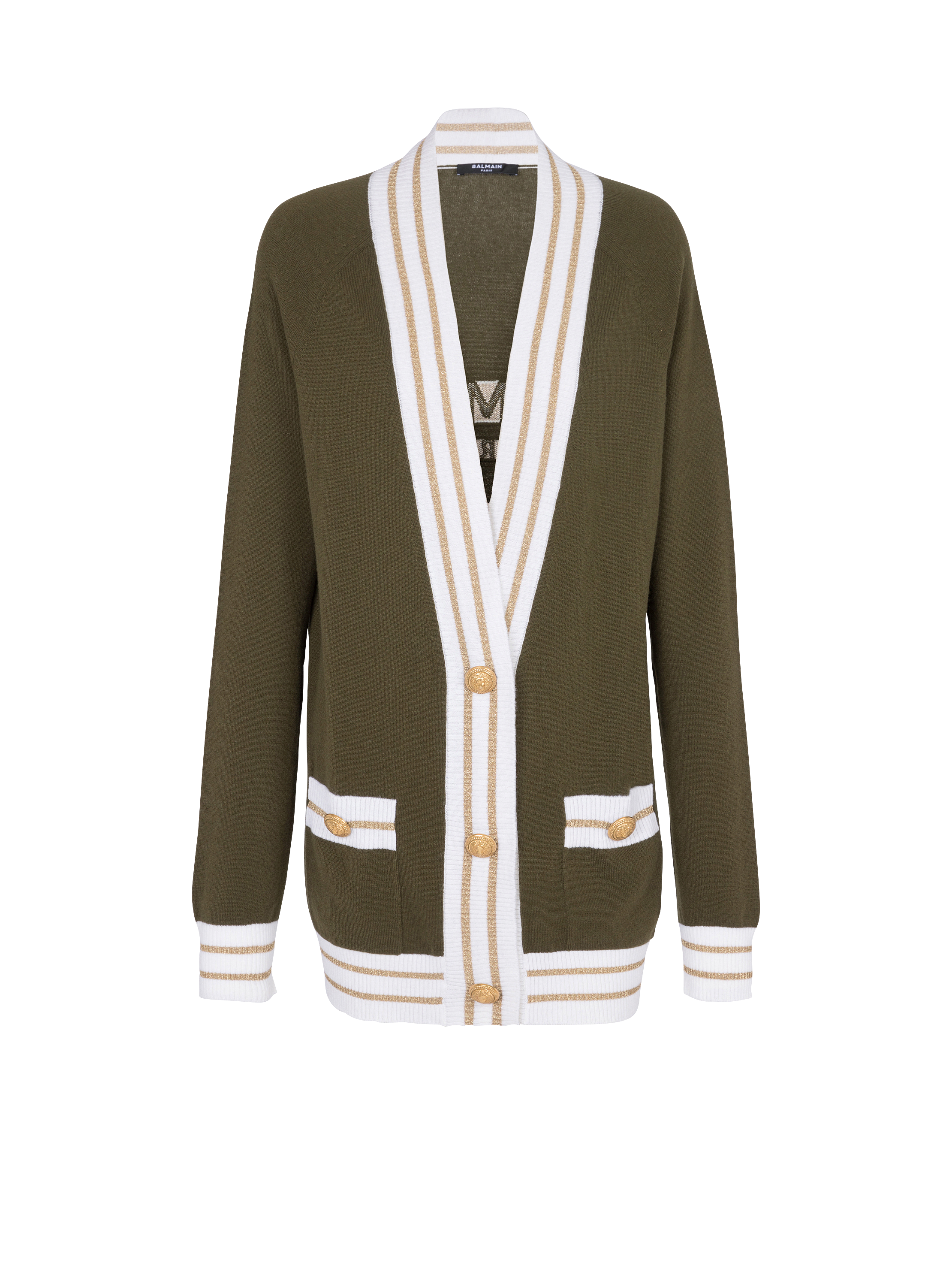 Balmainロゴ カシミヤカーディガン