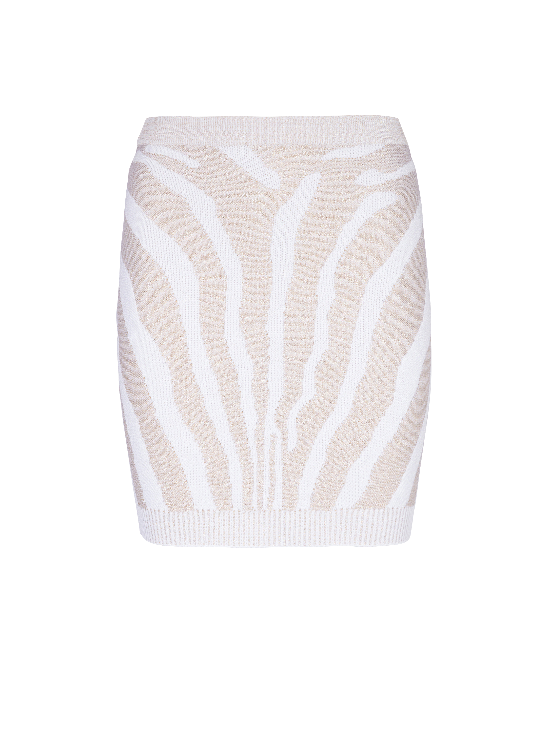 Zebra knit short skirt