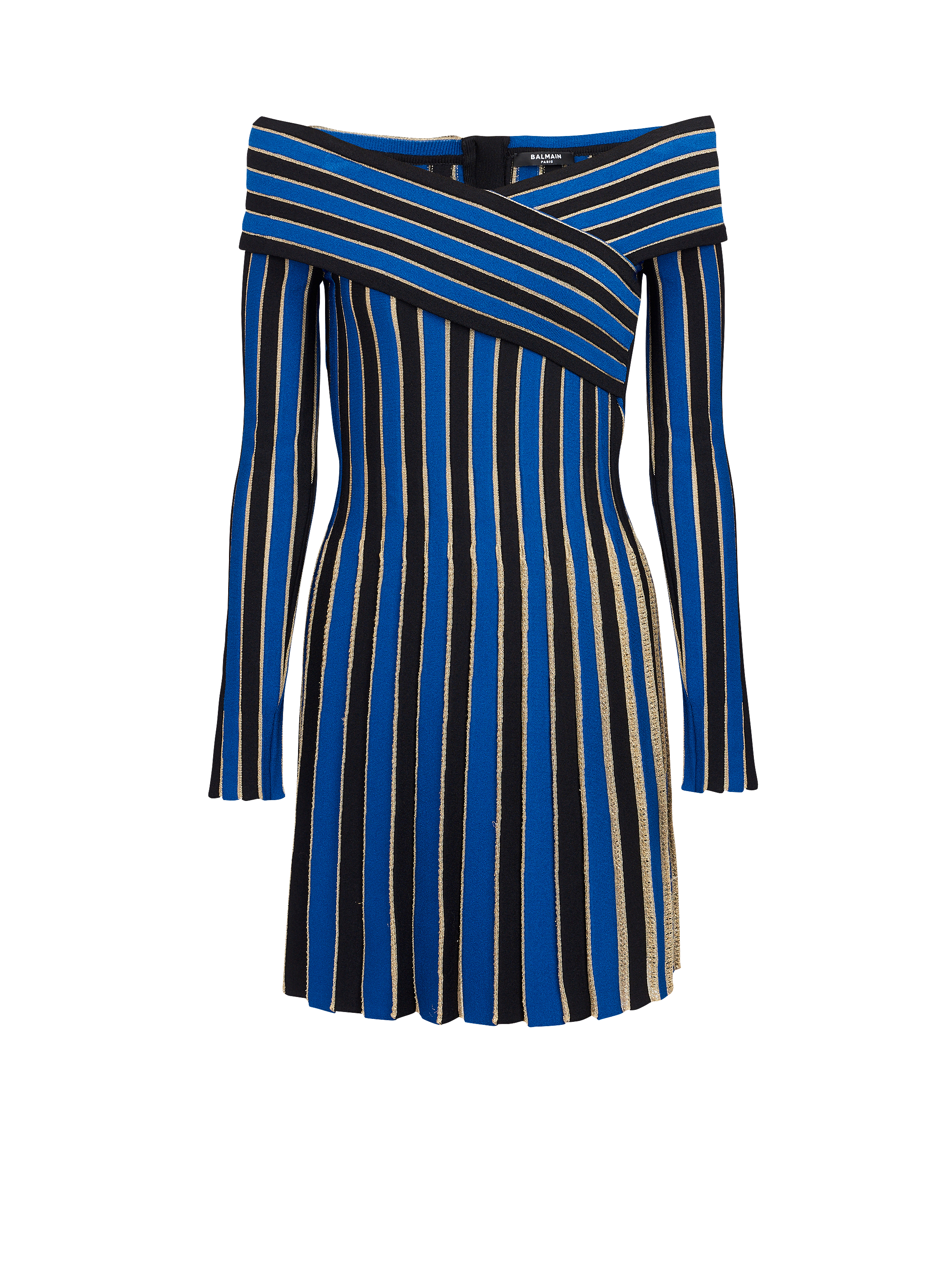 Gestreiftes Metallic-Strickkleid