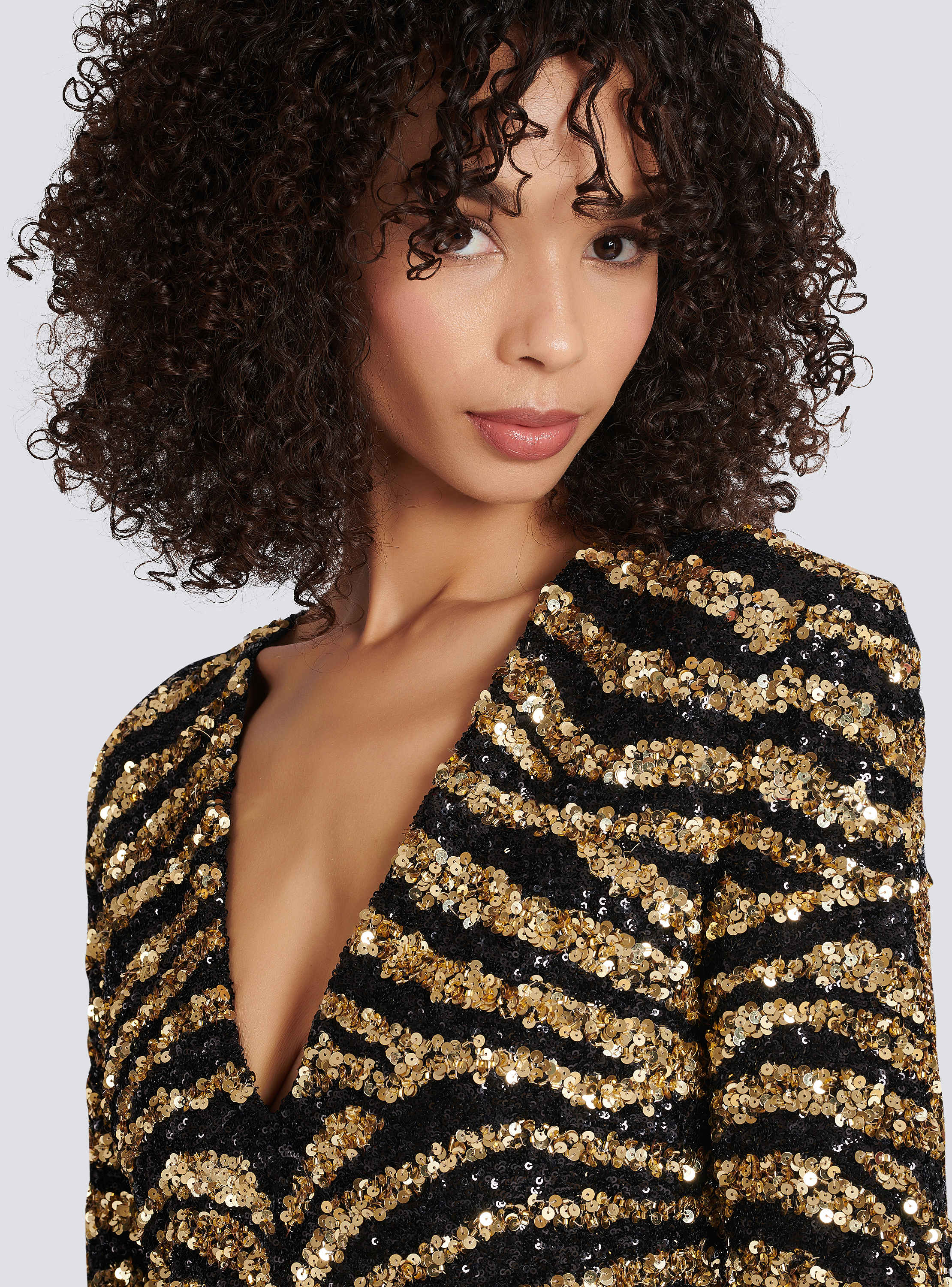 Embroidered zebra long dress