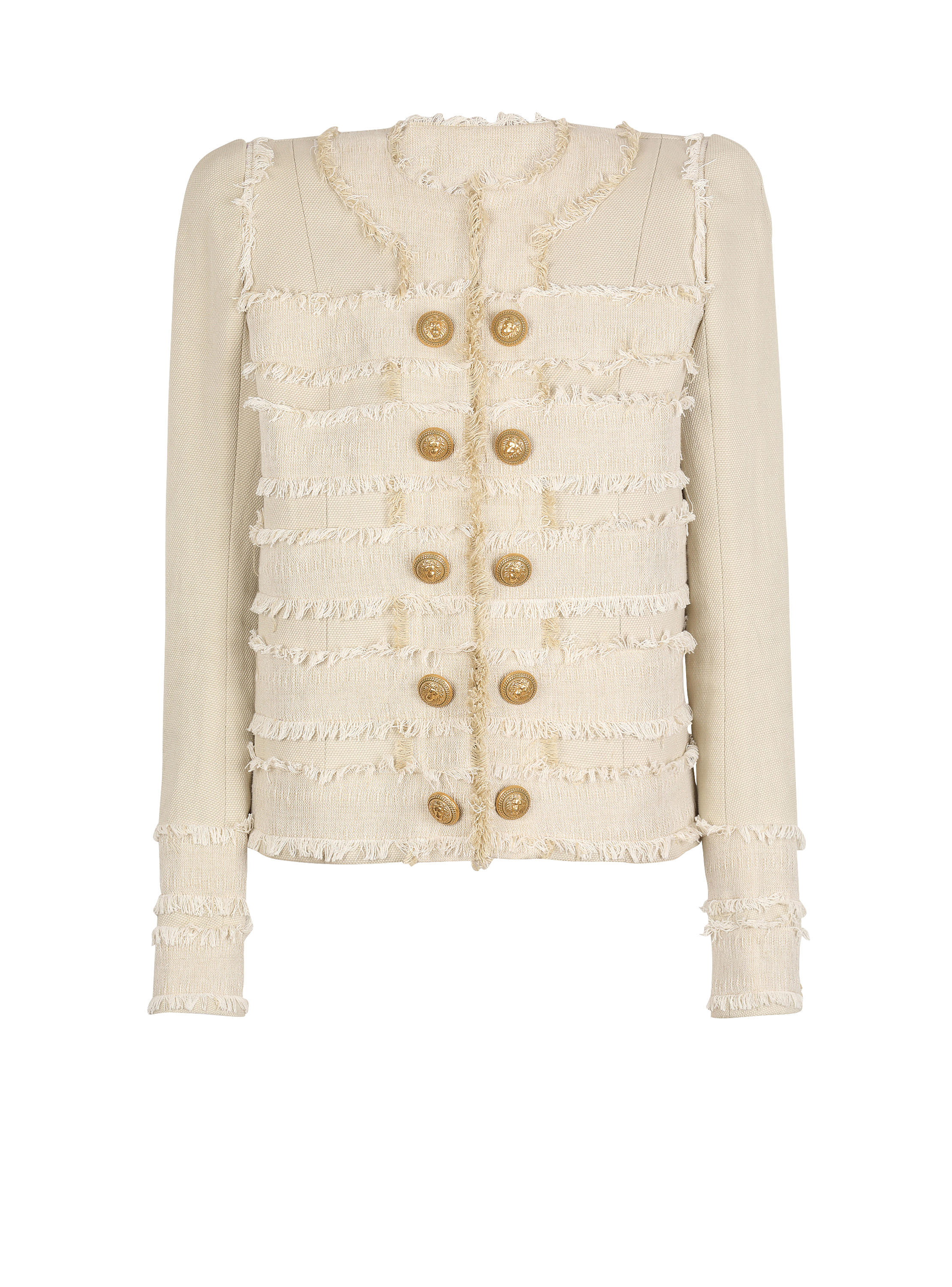 Fringed tweed jacket