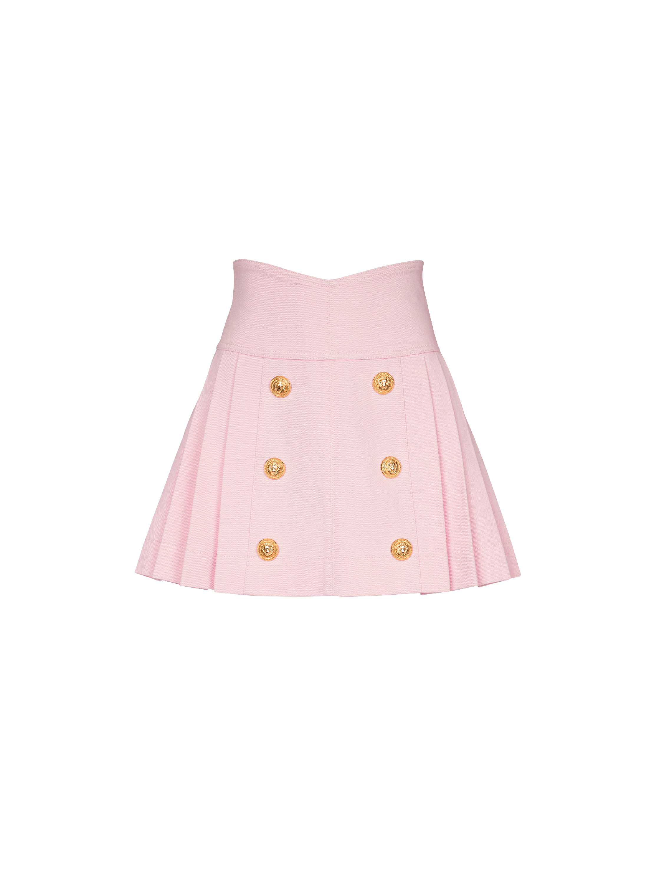 Pleated denim skirt