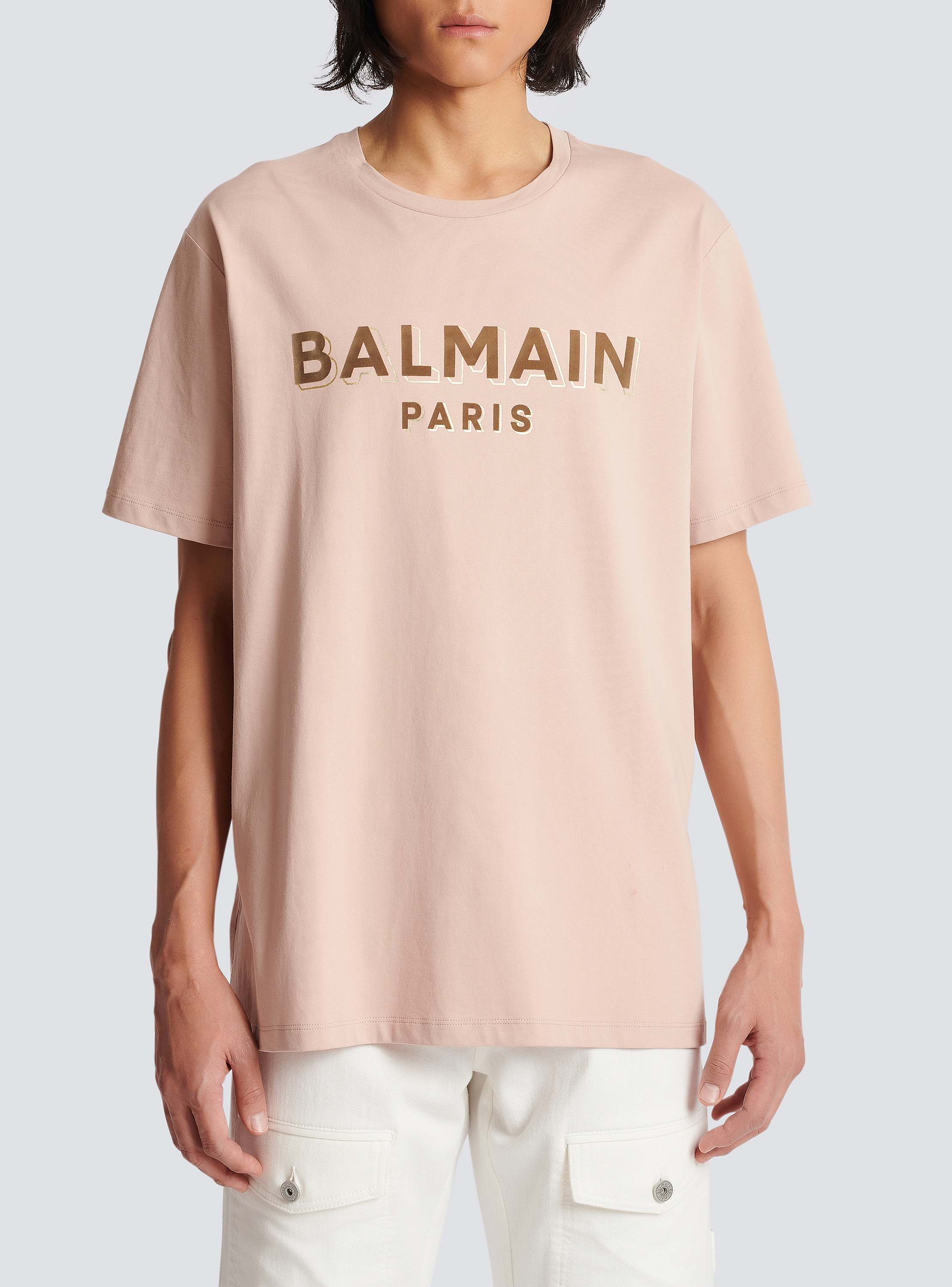 Oversized flocked Balmain logo T-shirt