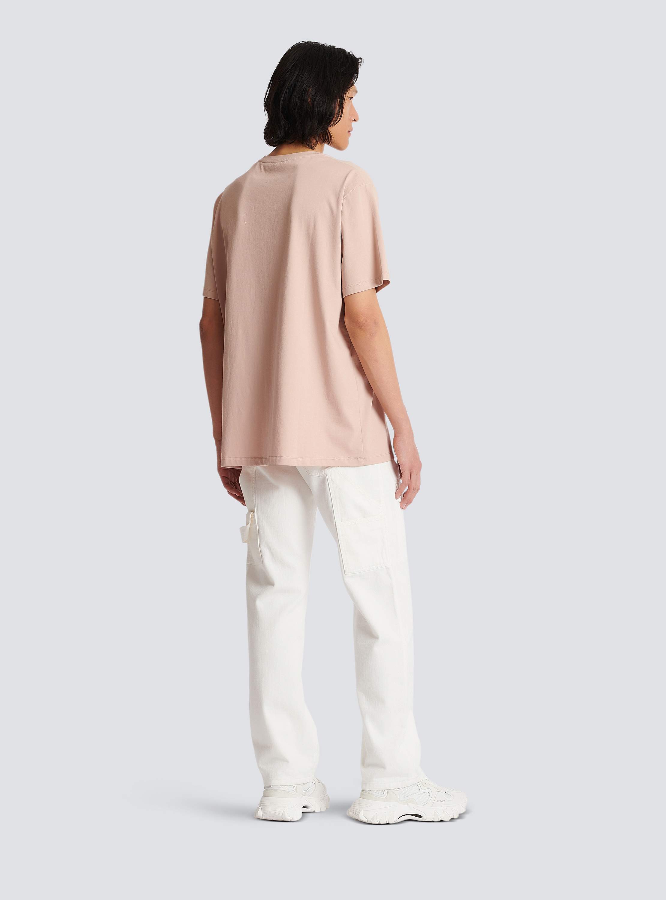 Oversized flocked Balmain logo T-shirt