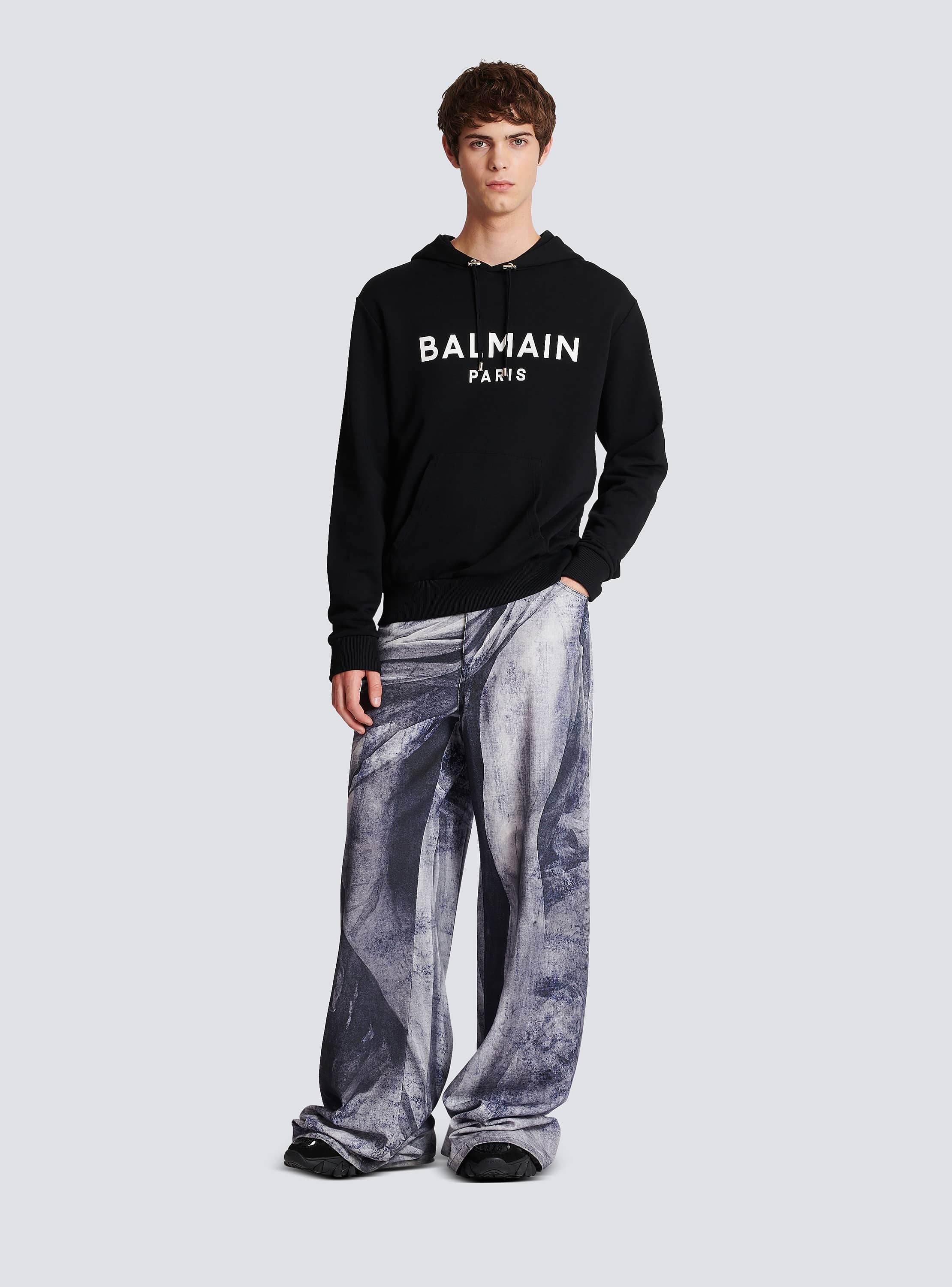 Cotton printed Balmain logo hoodie