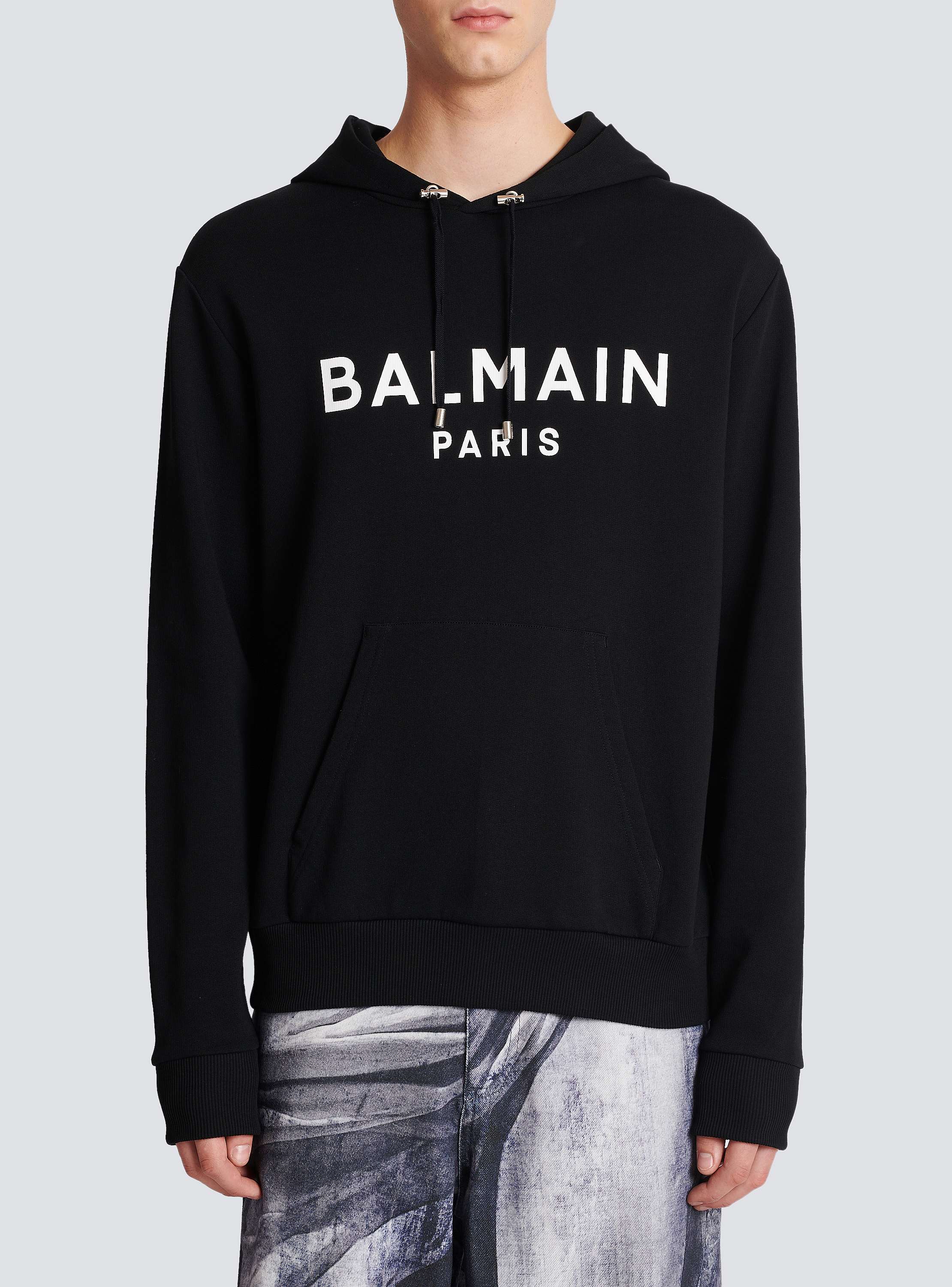 Cotton printed Balmain logo hoodie