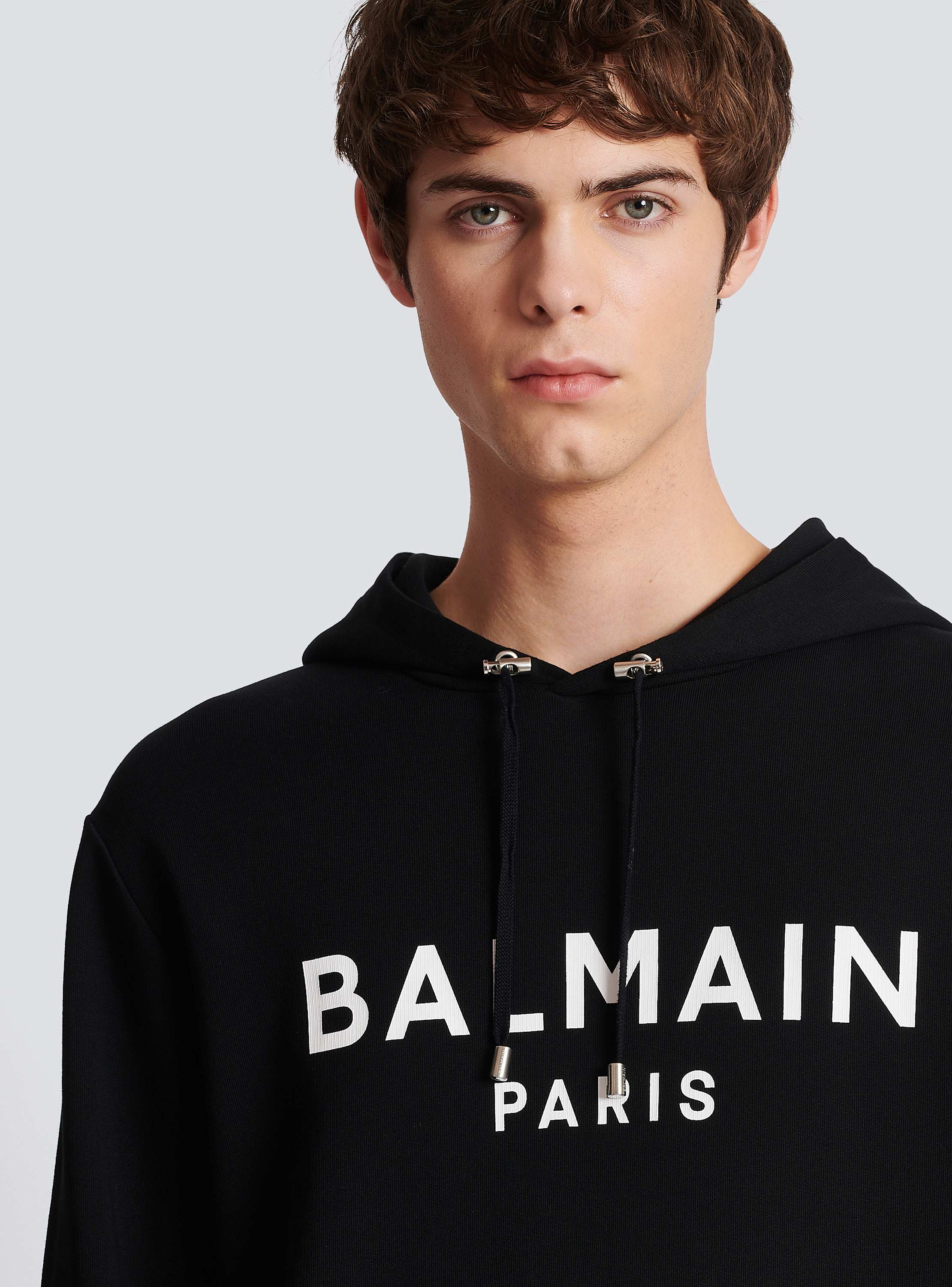 Cotton printed Balmain logo hoodie