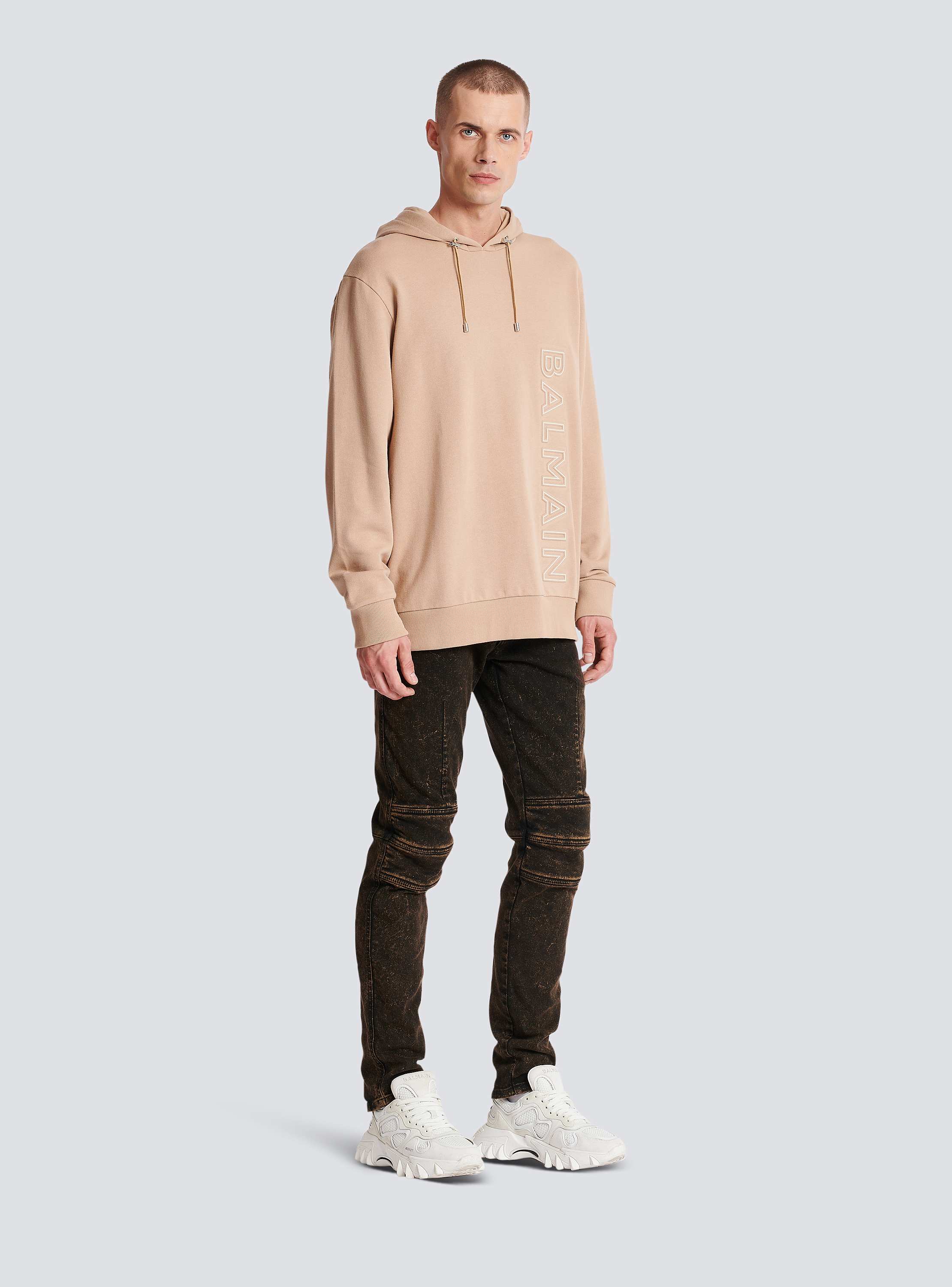 Embossed Balmain logo hoodie