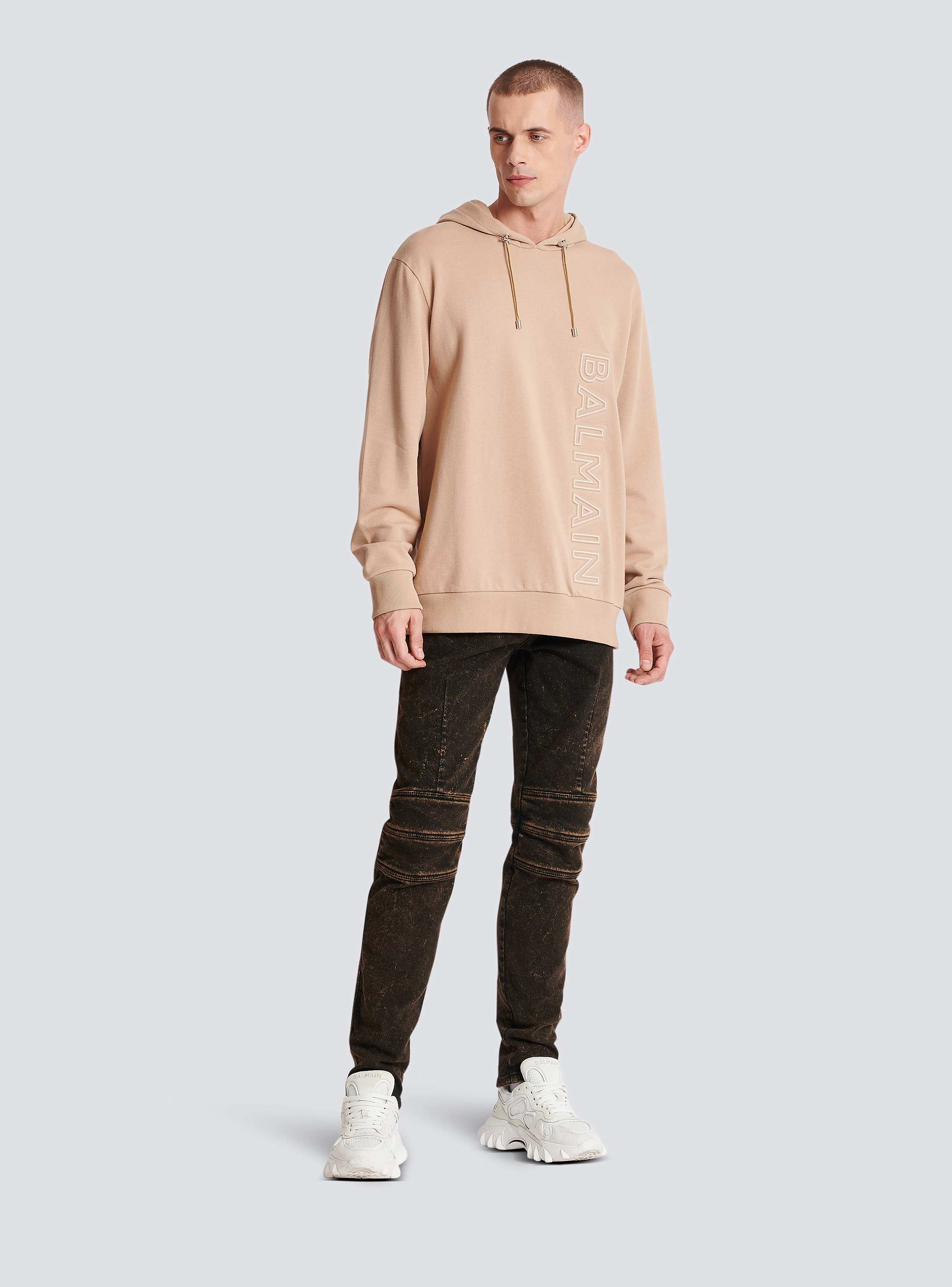 Embossed Balmain logo hoodie