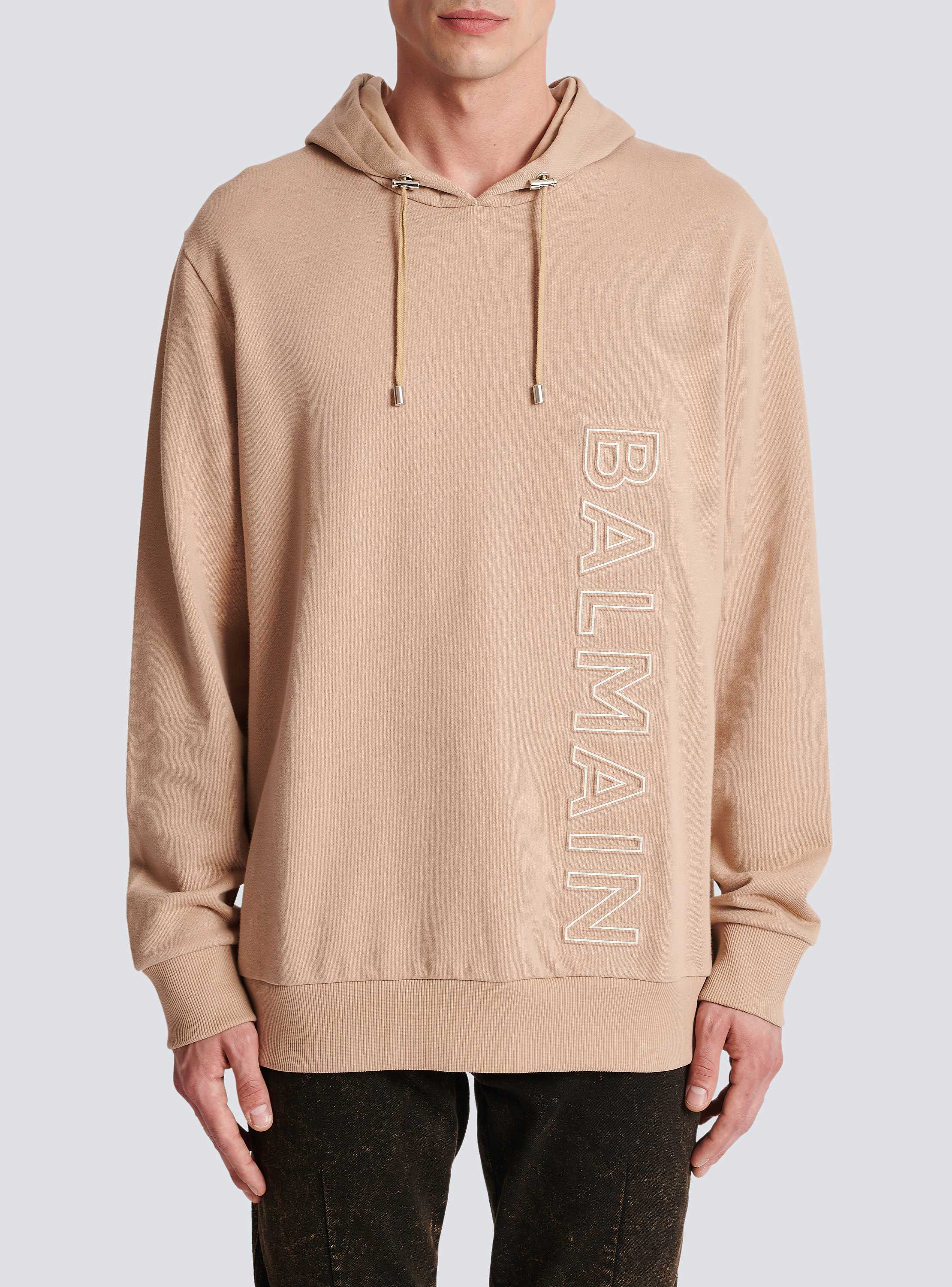 Embossed Balmain logo hoodie