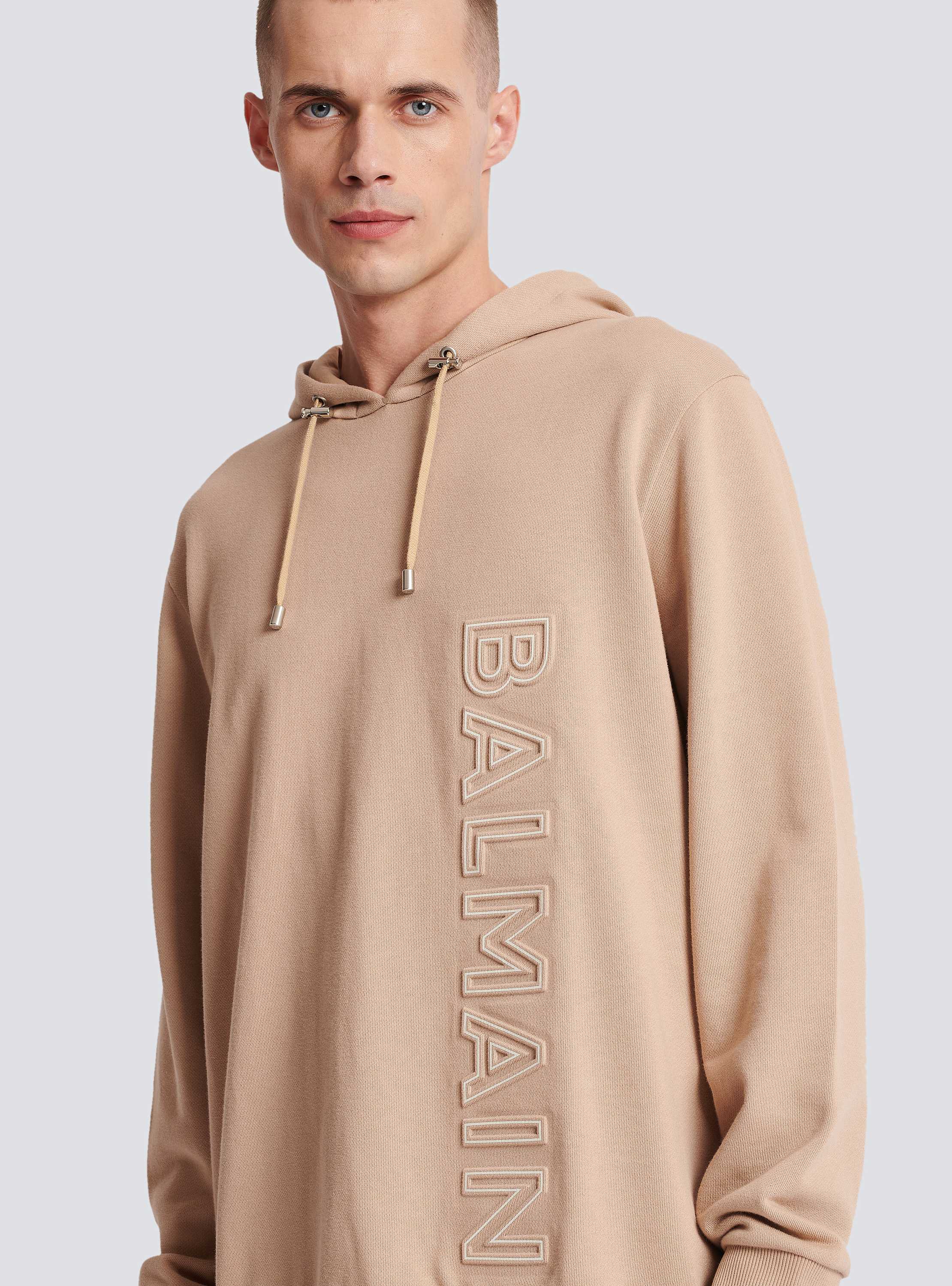 Embossed Balmain logo hoodie
