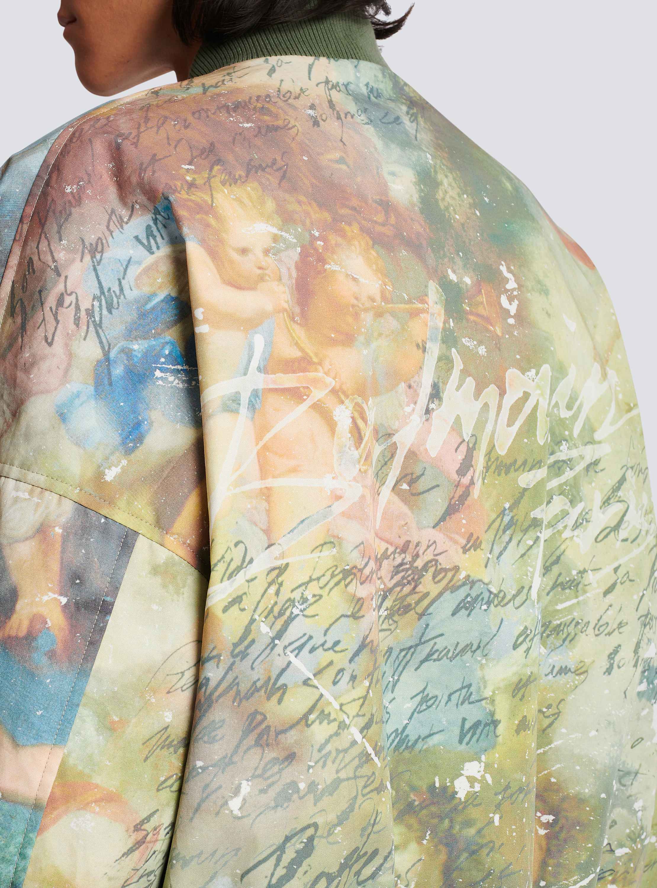 Sky print reversible bomber jacket