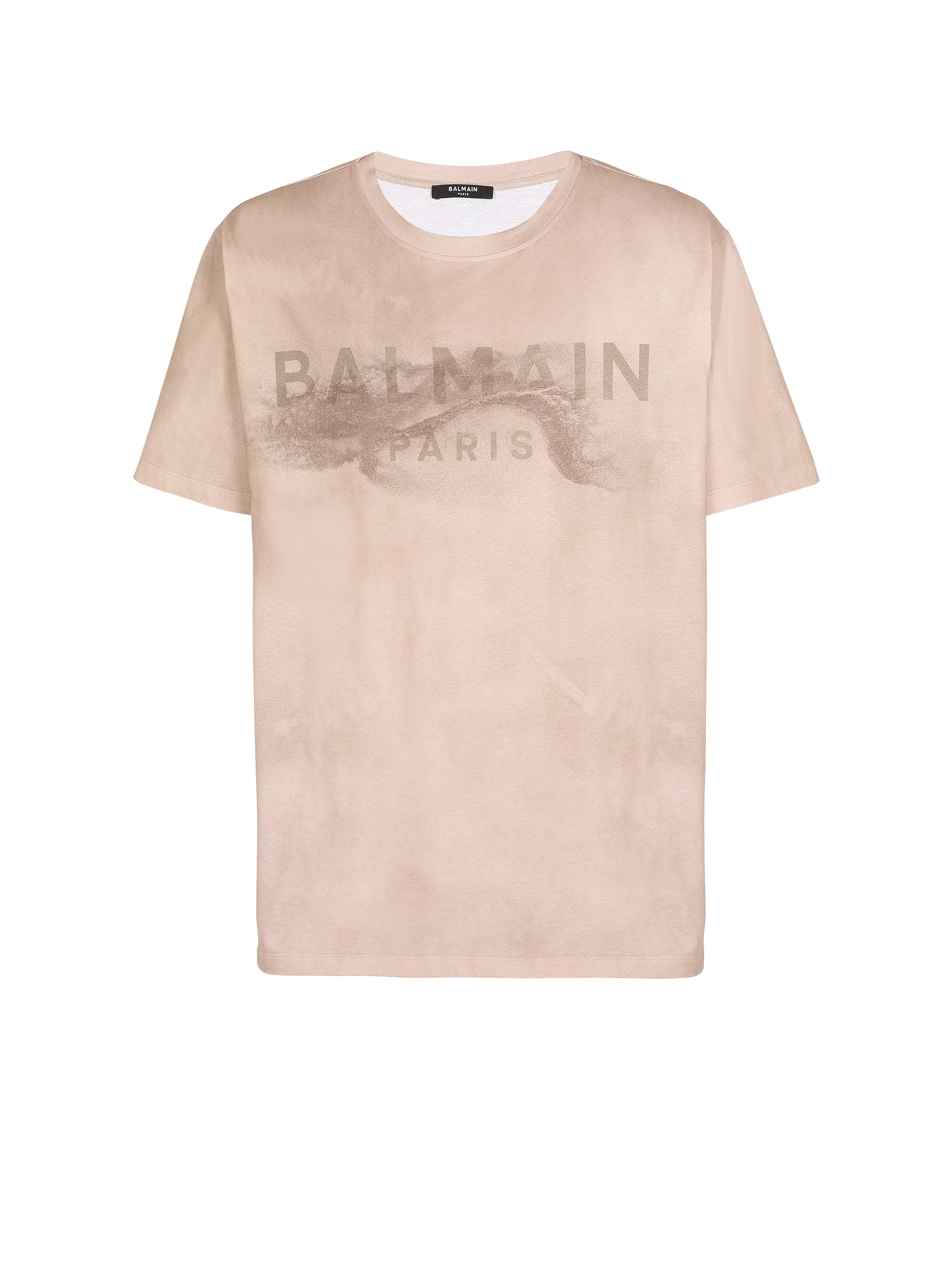 T-Shirt aus Öko-Baumwolle mit Wüsten-Logoprint Balmain Paris