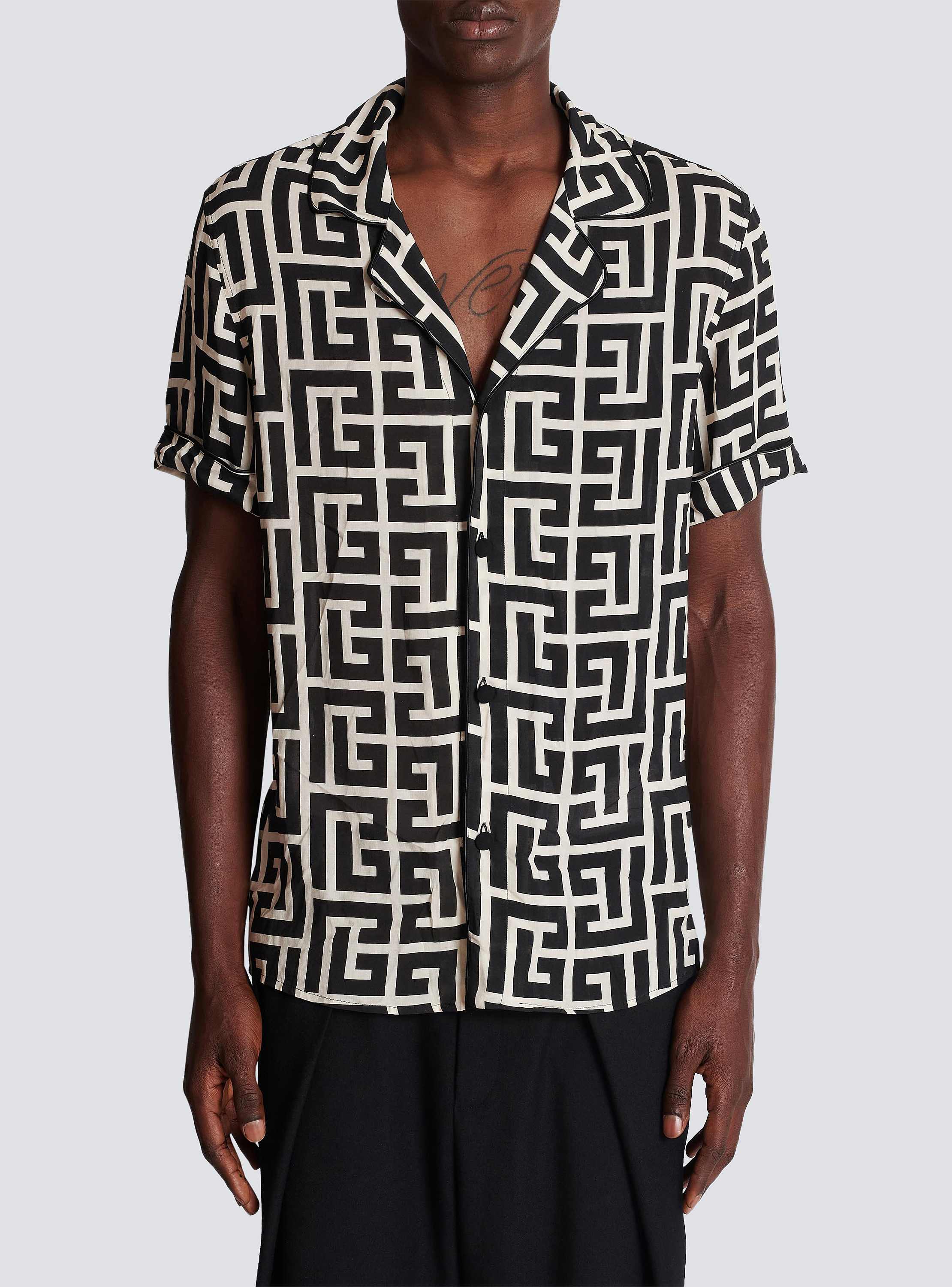 Maxi shirt with monogram print