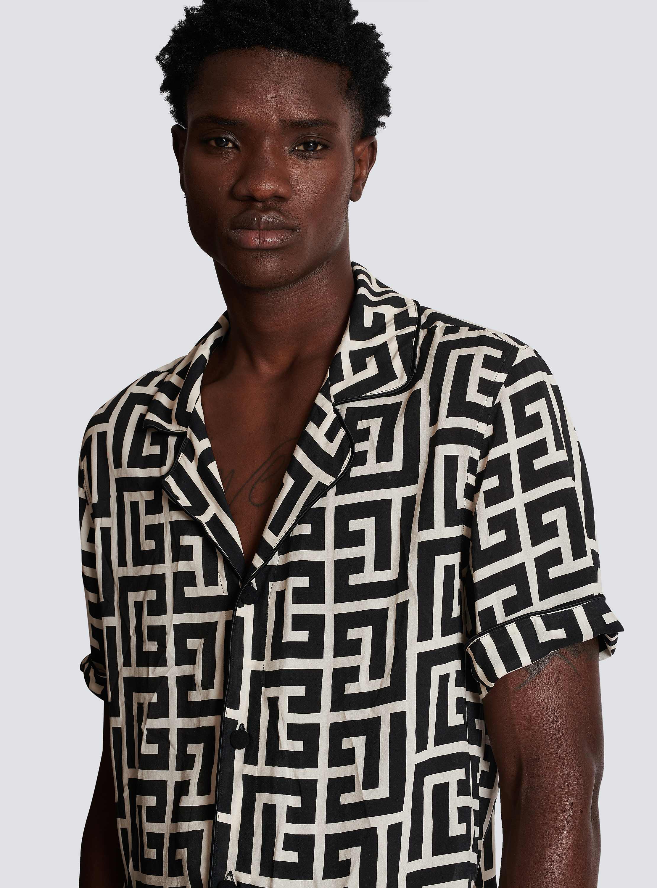 Maxi shirt with monogram print