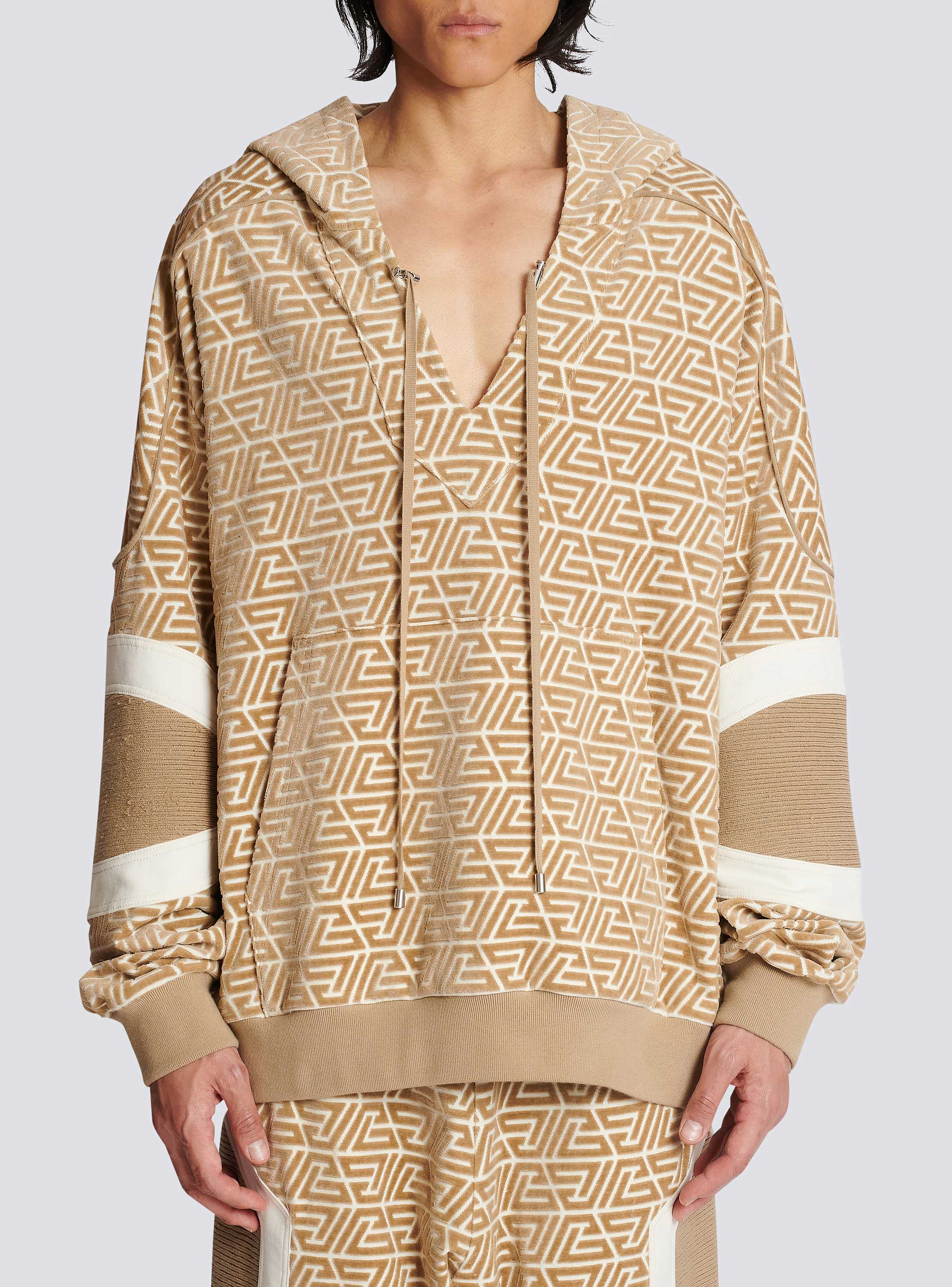 Hoodie with printed pyramid monogram - Men | BALMAIN