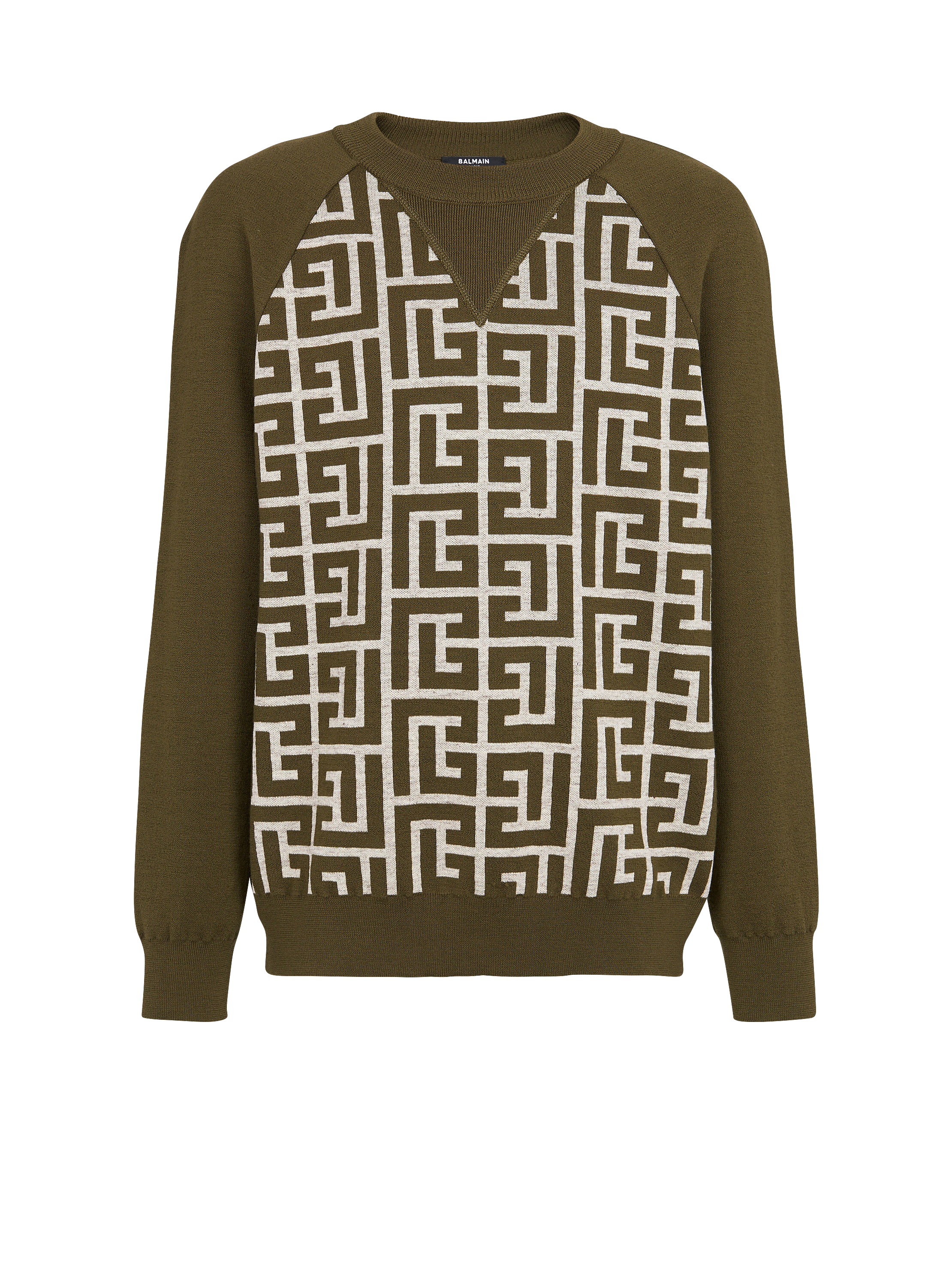 Wool jumper with monogram