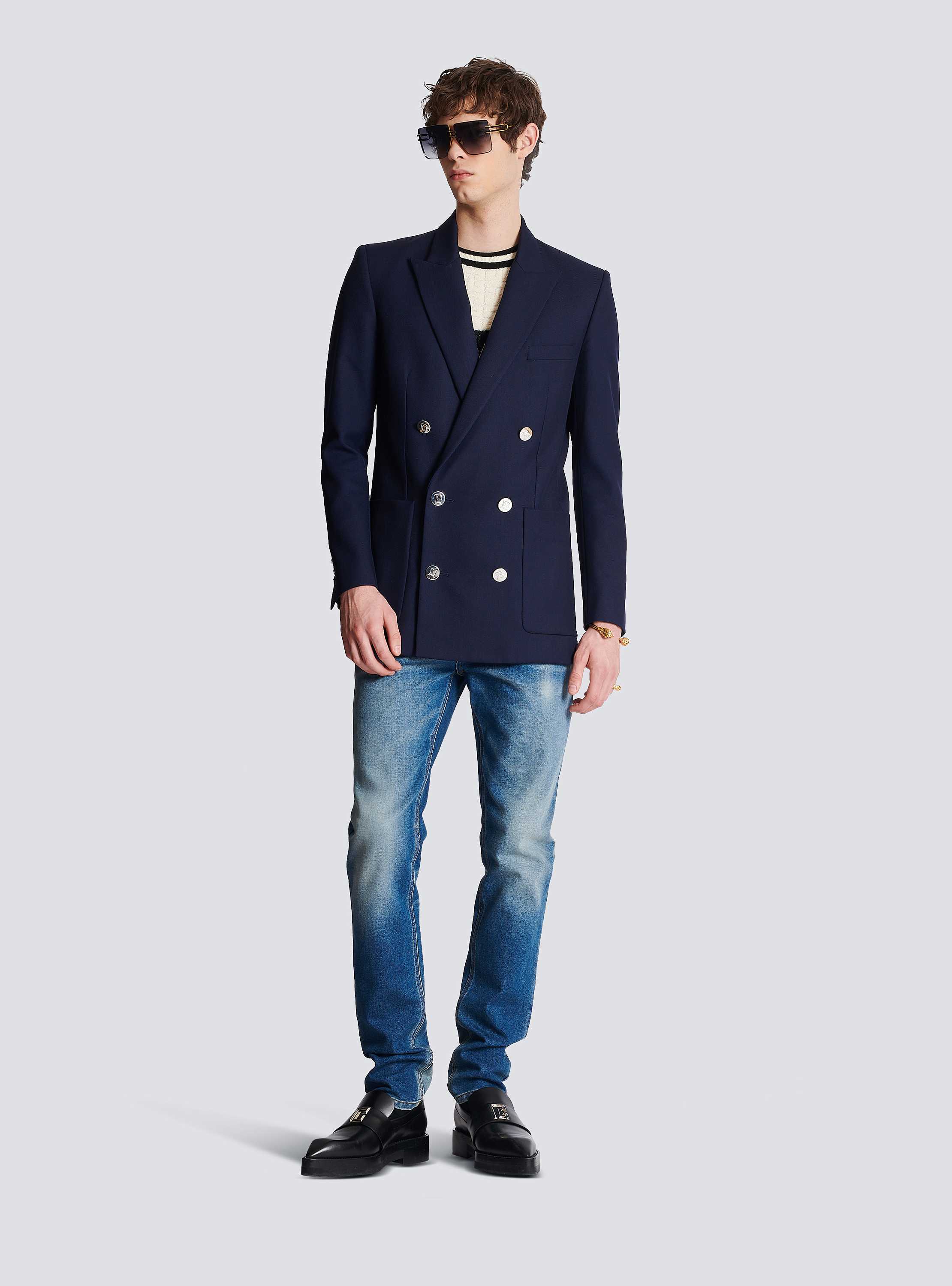 Double-breasted buttoned blazer - Men | BALMAIN