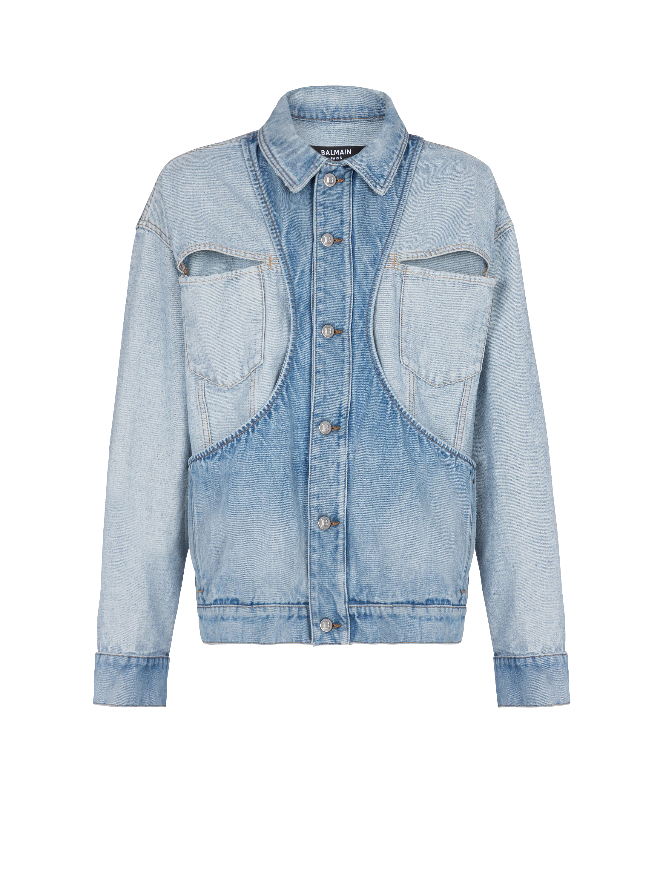 Reverse cut denim jacket