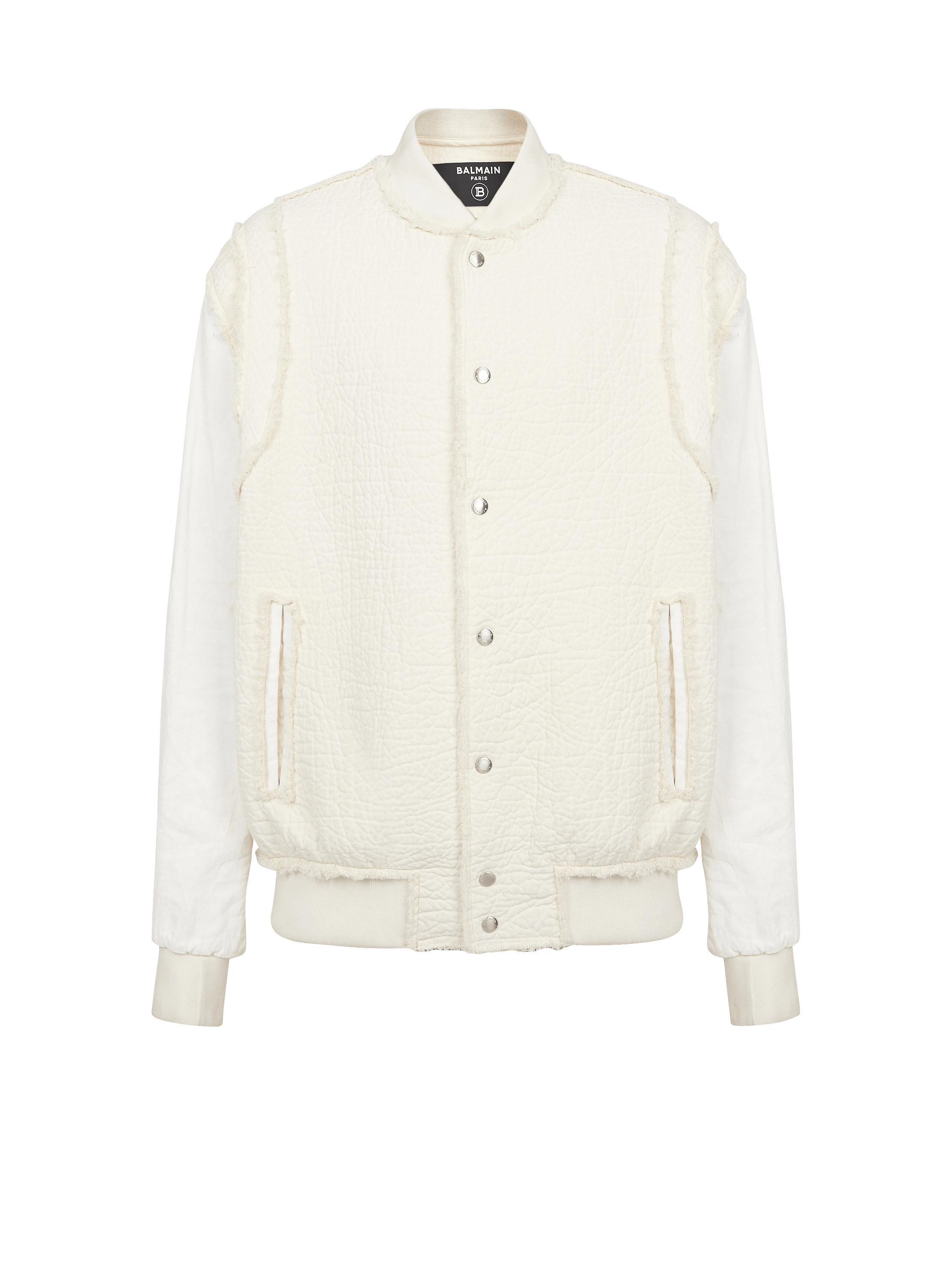 Textured cotton bomber jacket