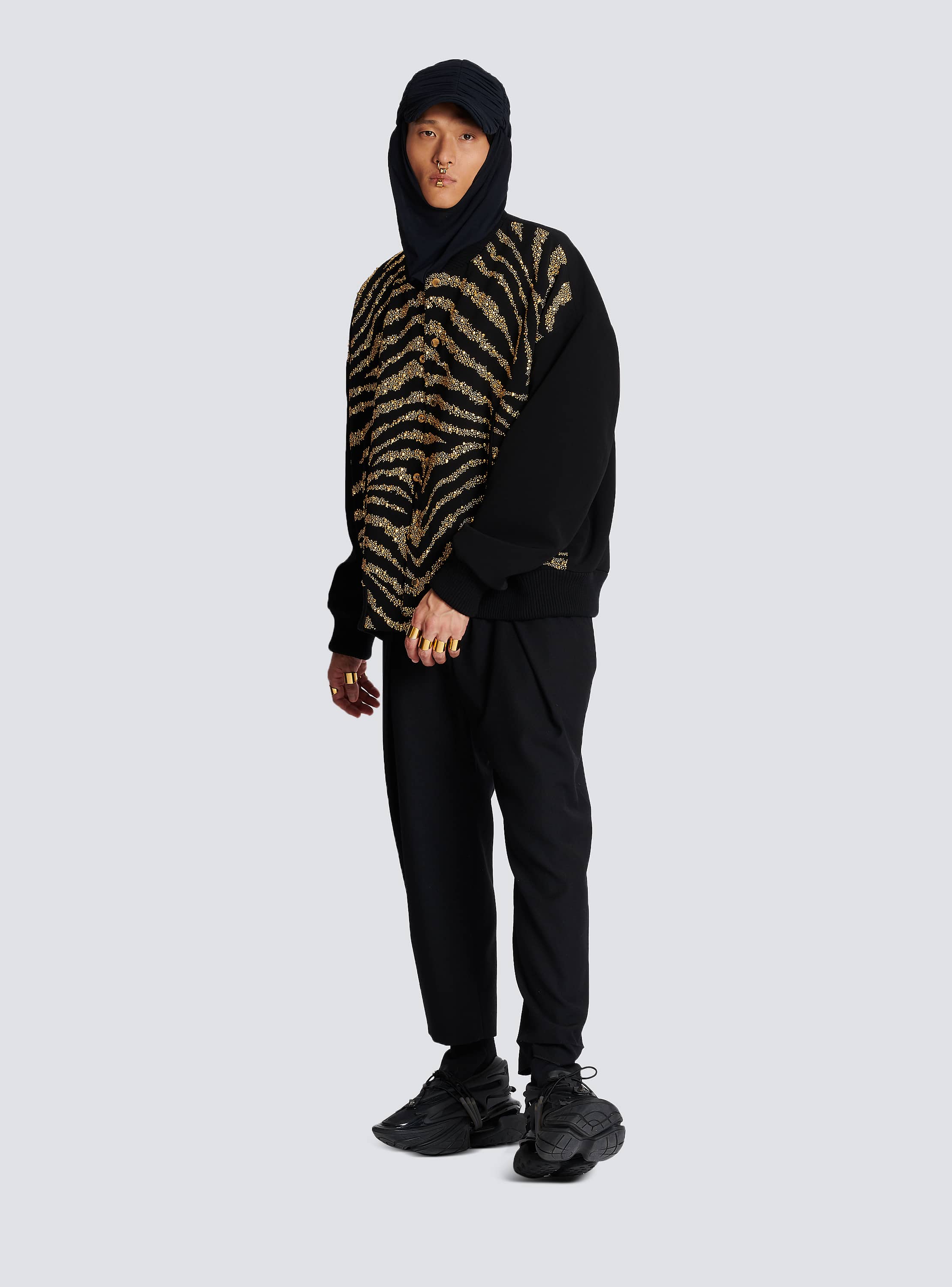 ジャケット BALMAIN JACKET (FF1AG740VI29 0CF) Black Reversible jacket with monogram Balmain - Vitkac AS
