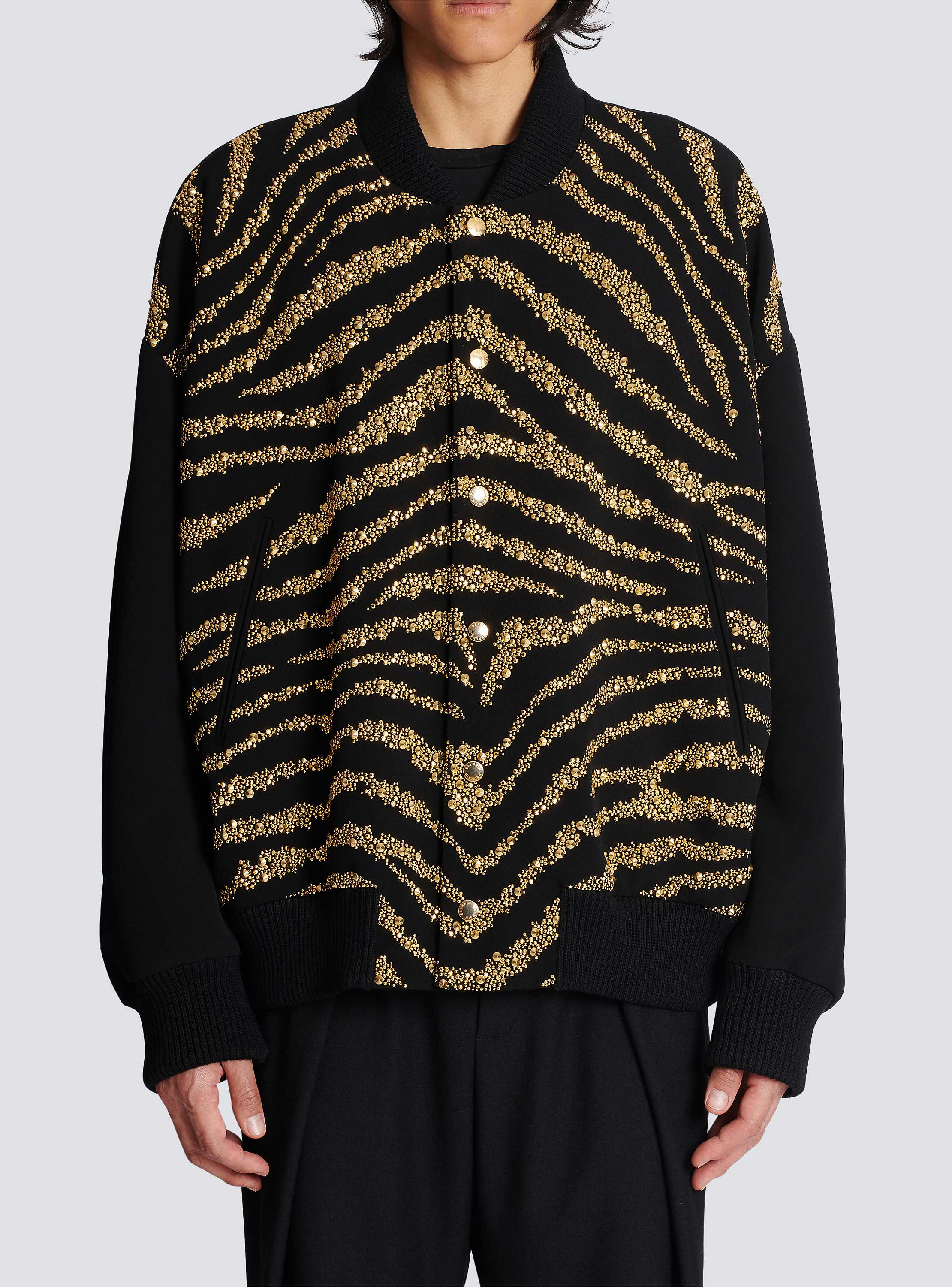 ジャケット BALMAIN JACKET (FF1AG740VI29 0CF) Zebra pattern bomber jacket - Men | BALMAIN