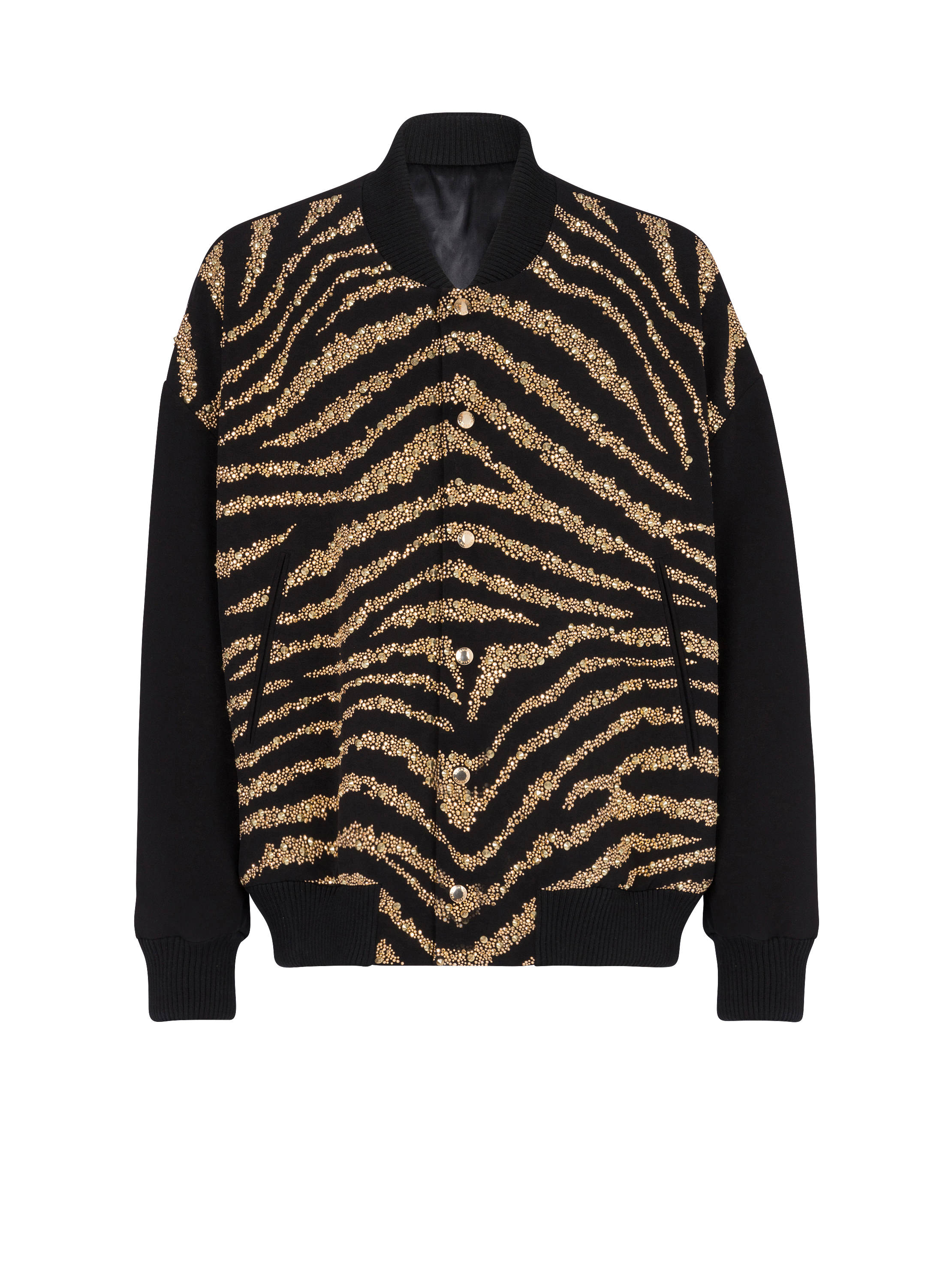 Zebra pattern bomber jacket