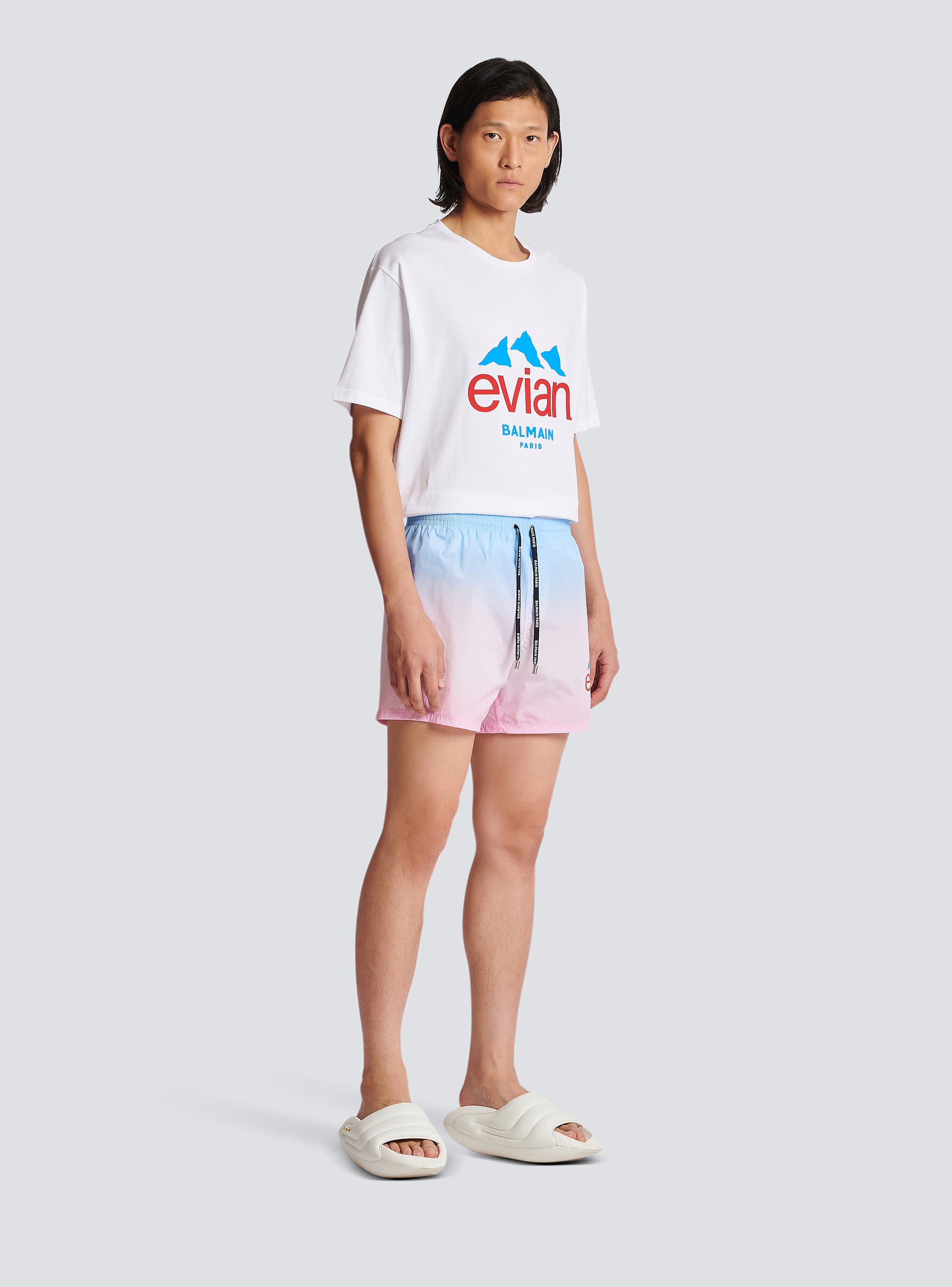 Balmain x Evian - Gradient swim shorts