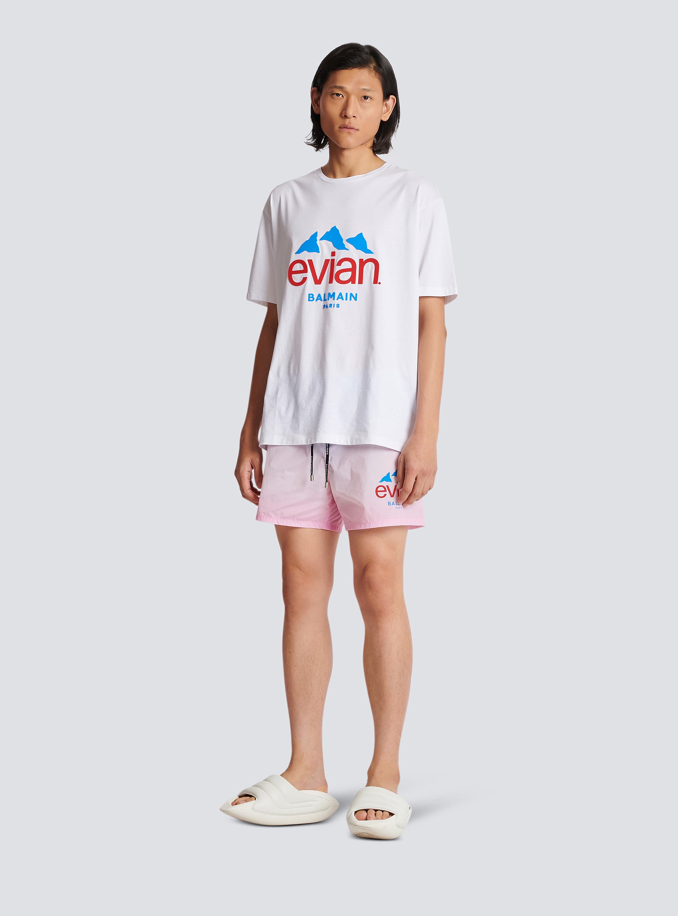 Balmain x Evian - Gradient swim shorts