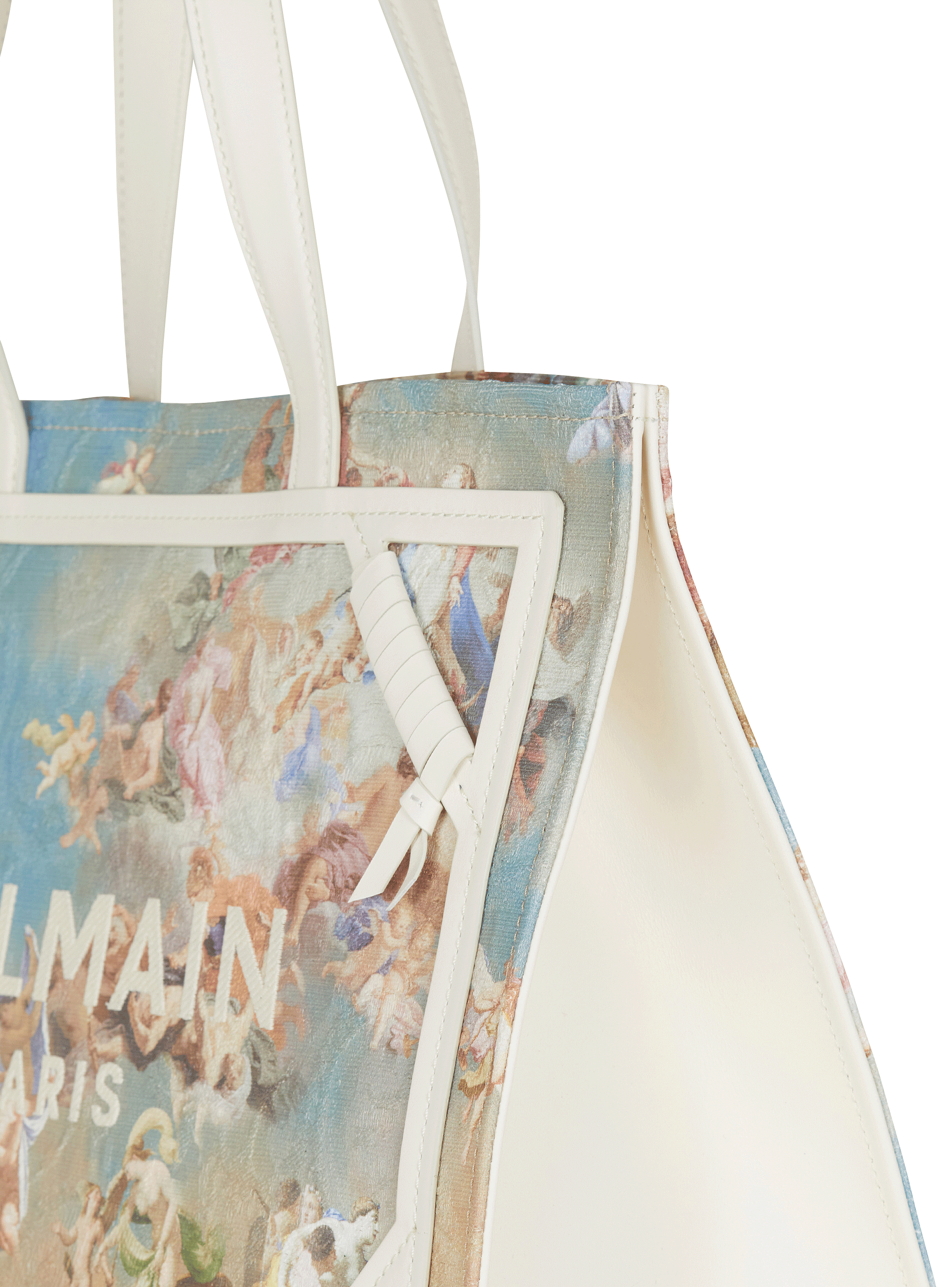 B-Army 42 tote bag in Sky print canvas with leather details