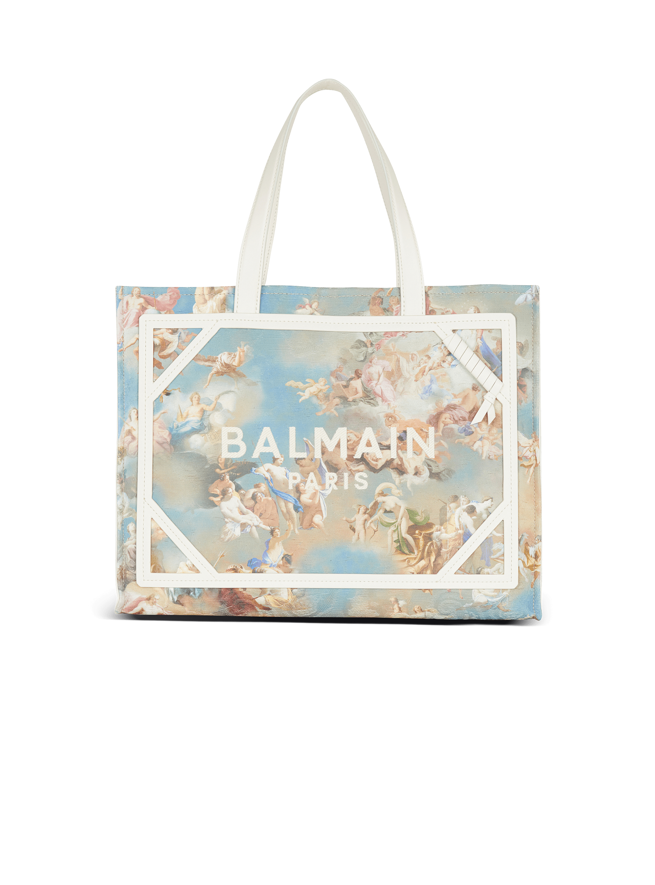 B-Army 42 tote bag in Sky print canvas with leather details
