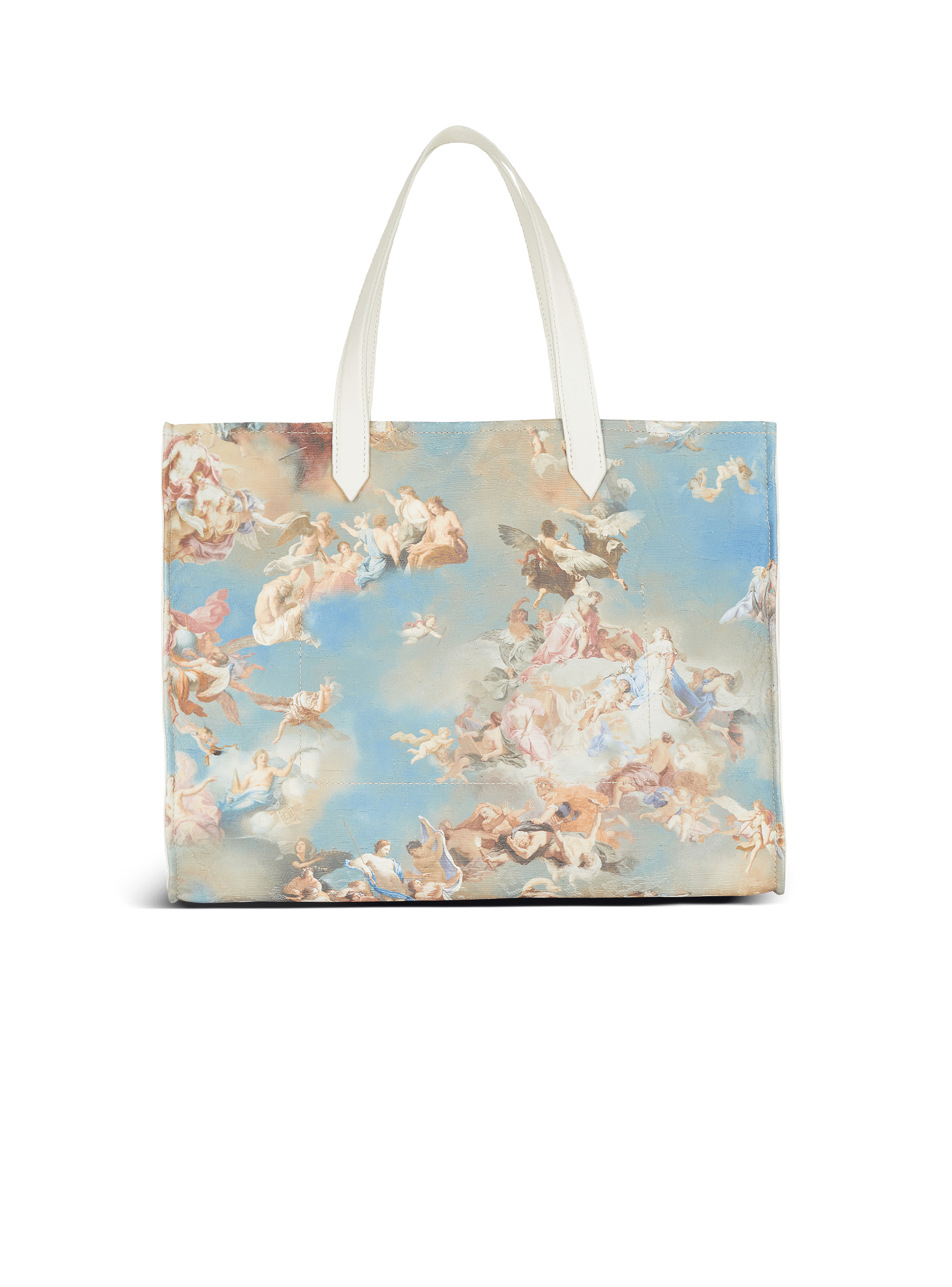 B-Army 42 tote bag in Sky print canvas with leather details