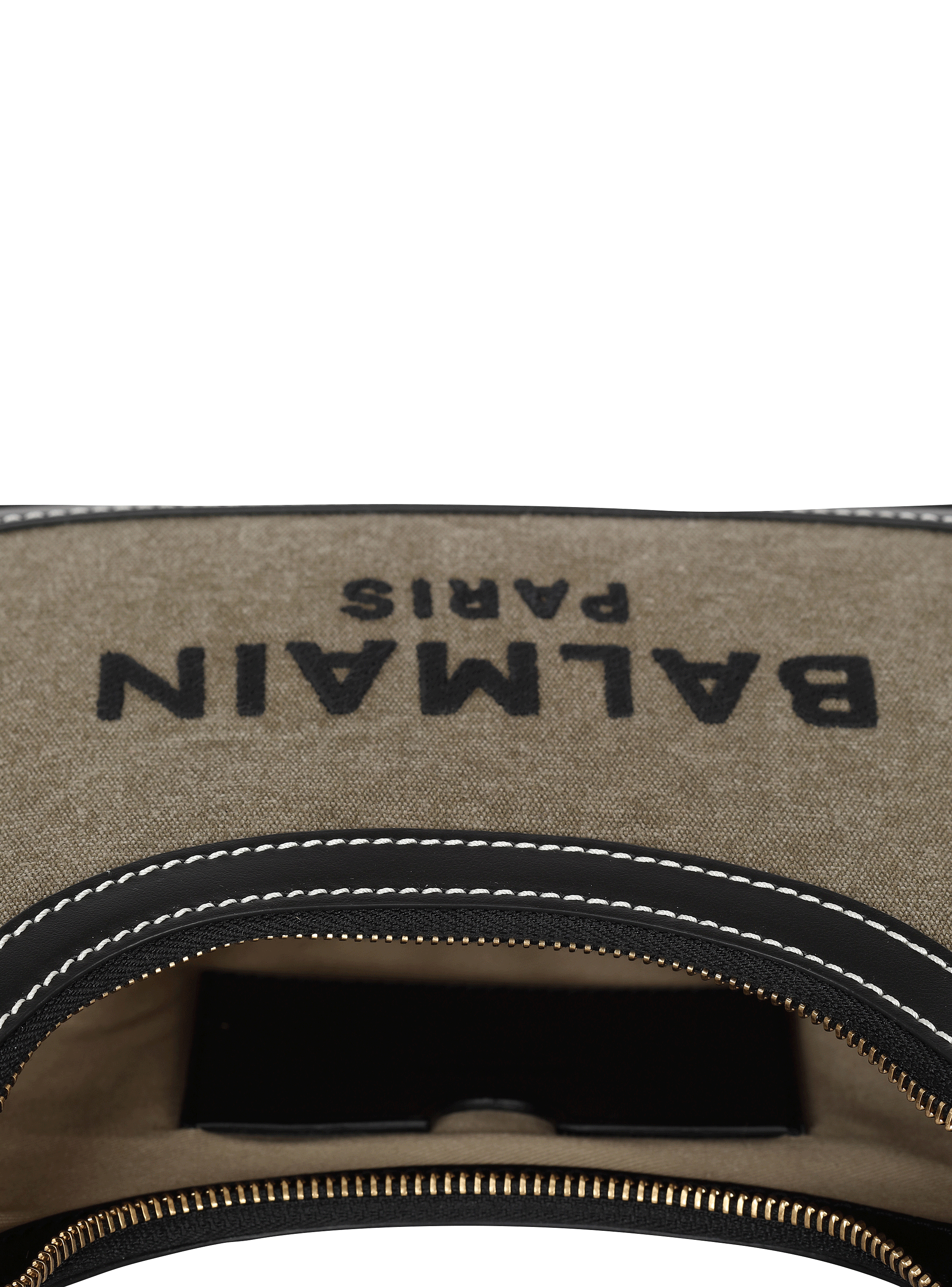 B-Army canvas bag with leather inserts