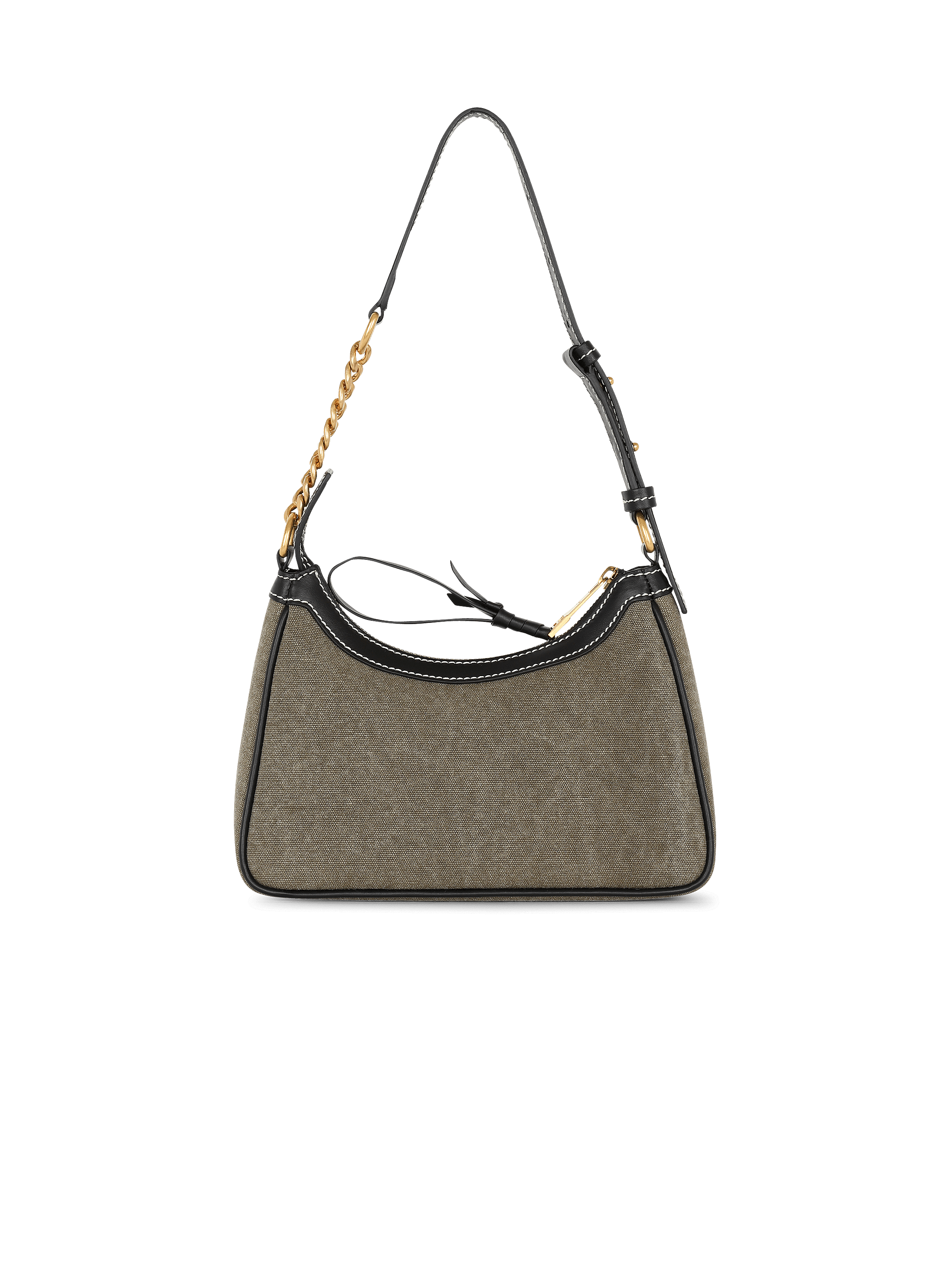 B-Army canvas bag with leather inserts