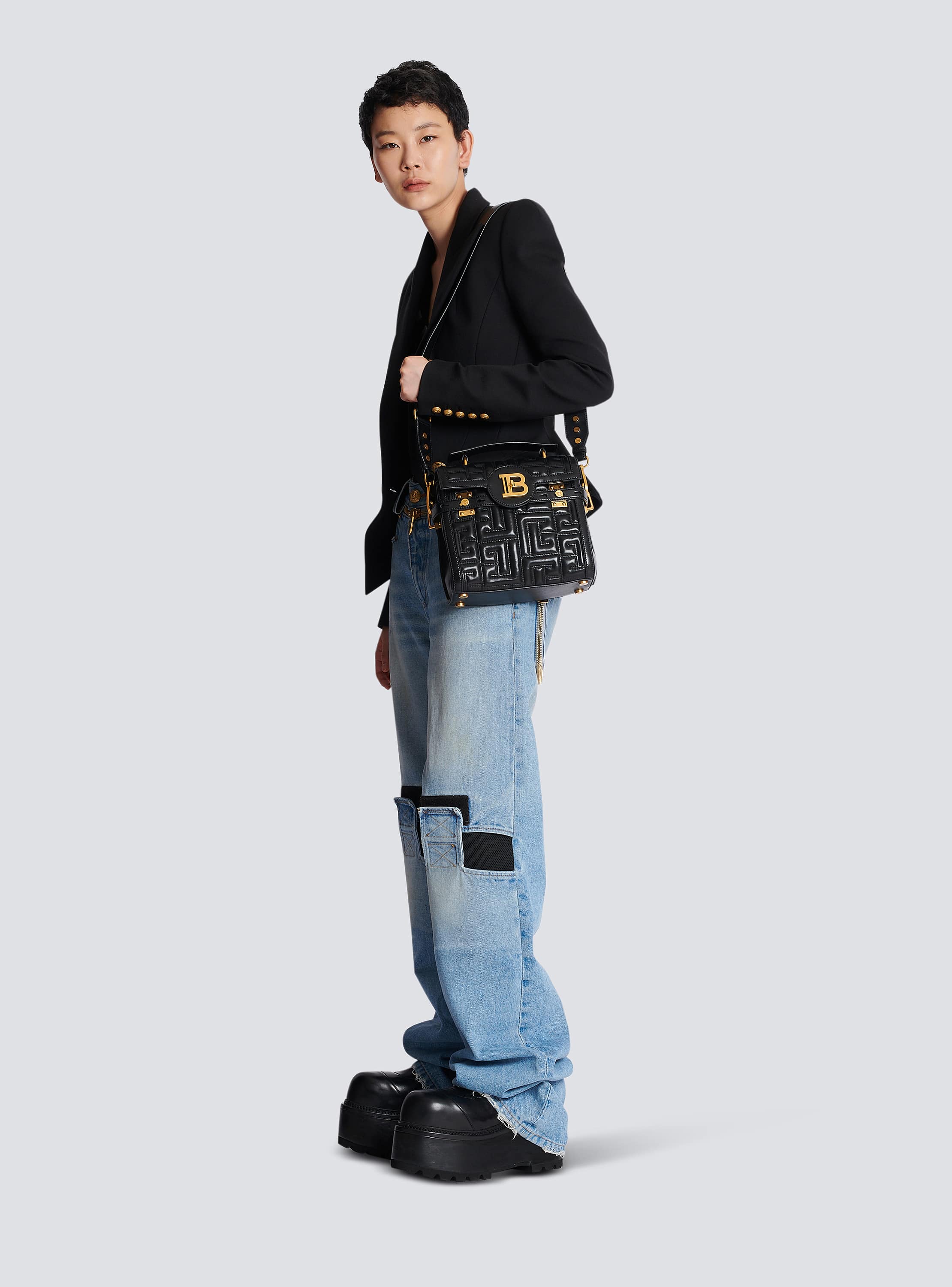 B-Buzz 23 quilted leather bag - Women | BALMAIN