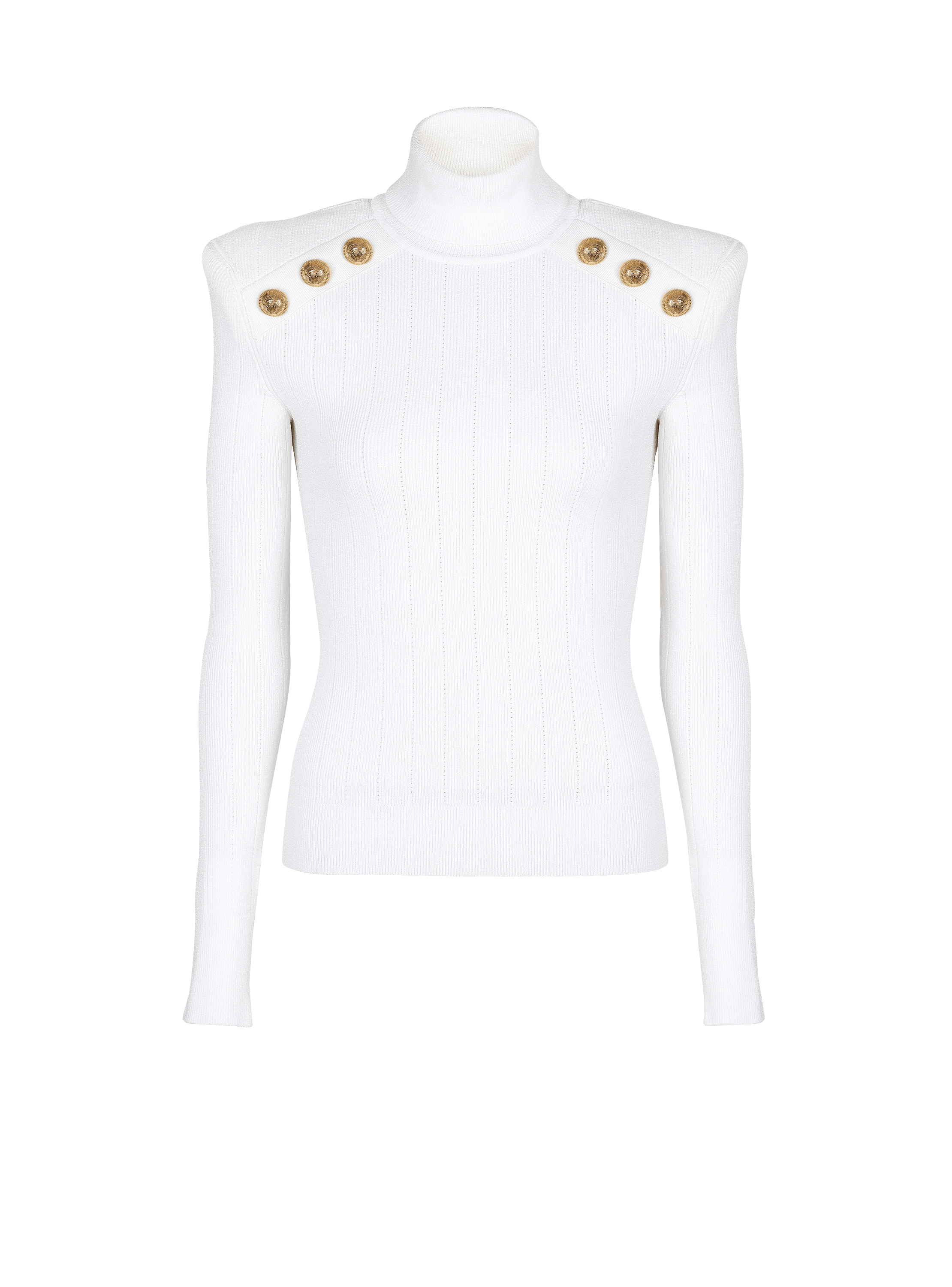 Knit jumper with gold buttons