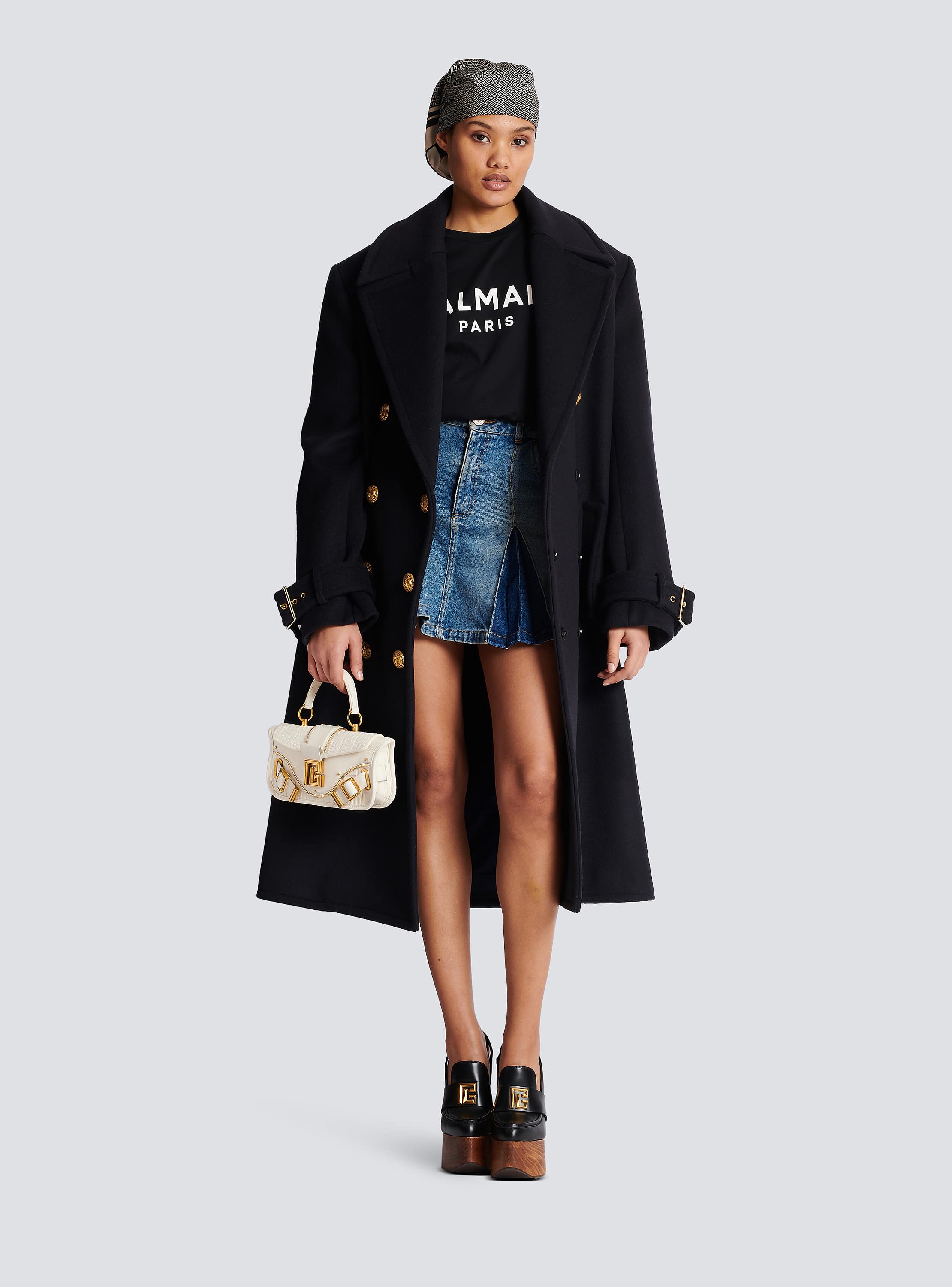 Eco-designed cotton T-shirt with Balmain logo print black