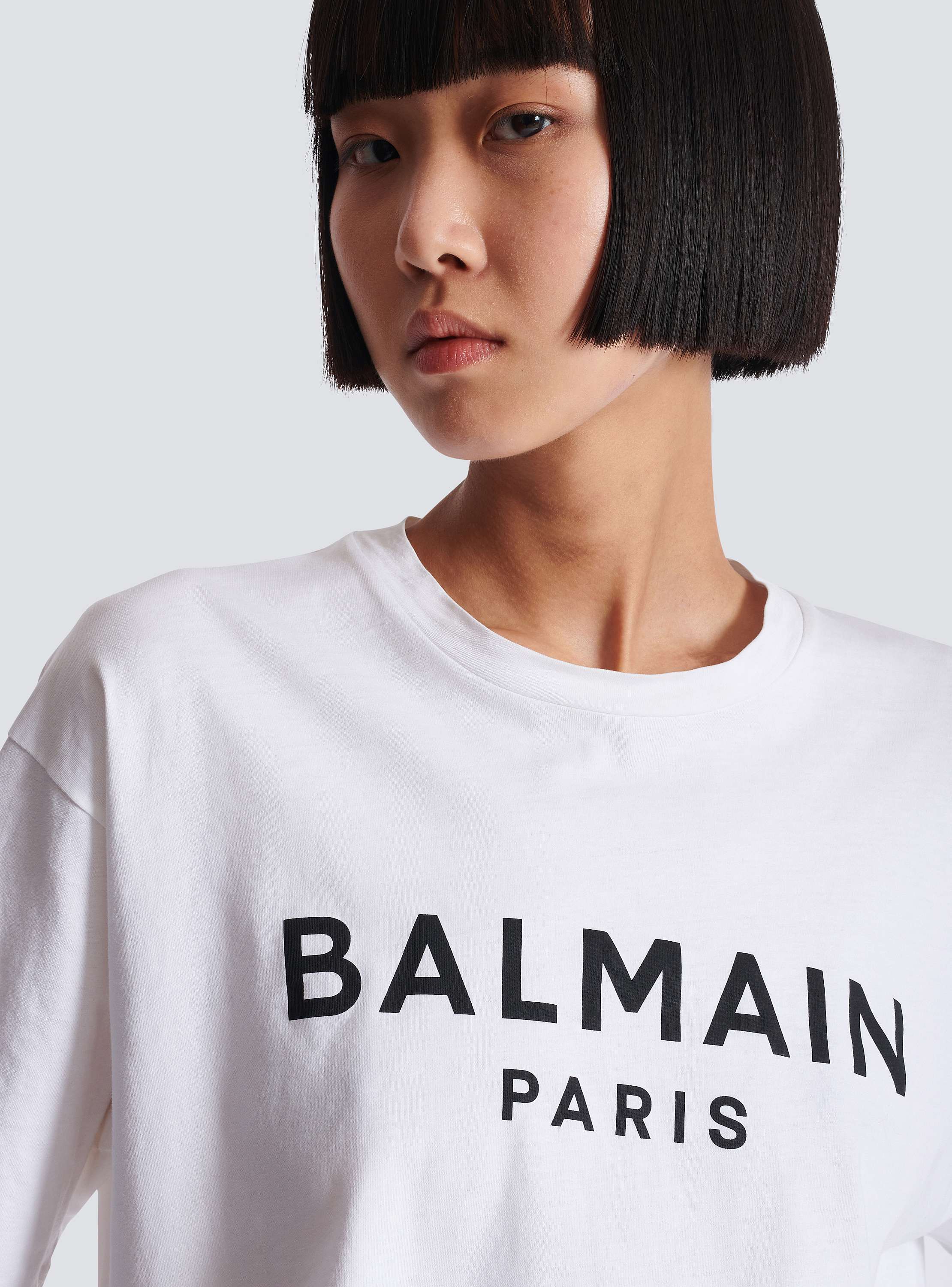 高級品市場 T-shirt with Balmain Paris print white - Women | BALMAIN トップス