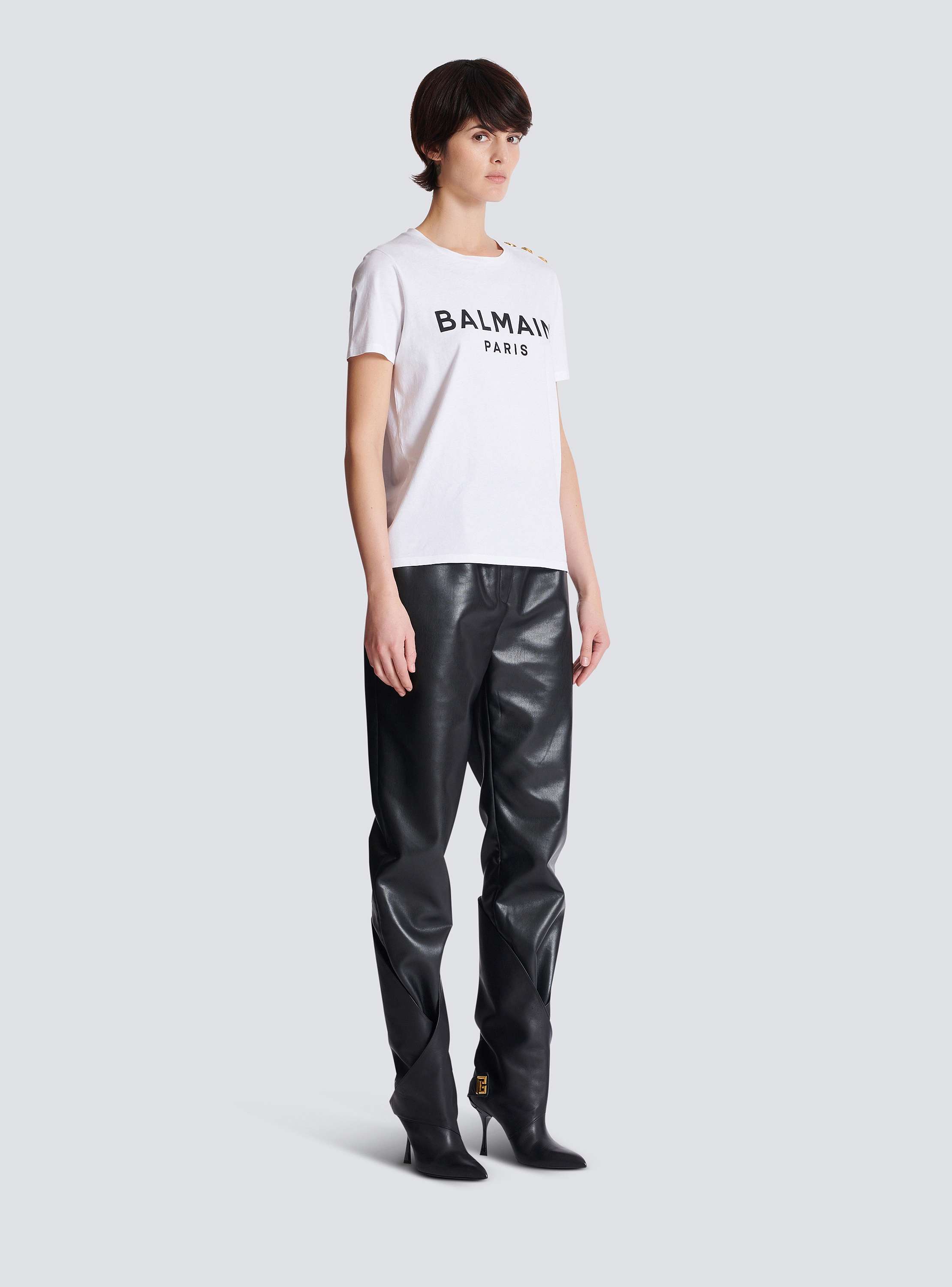 輝く高品質な - print Paris Balmain with T-shirt Women BALMAIN | トップス