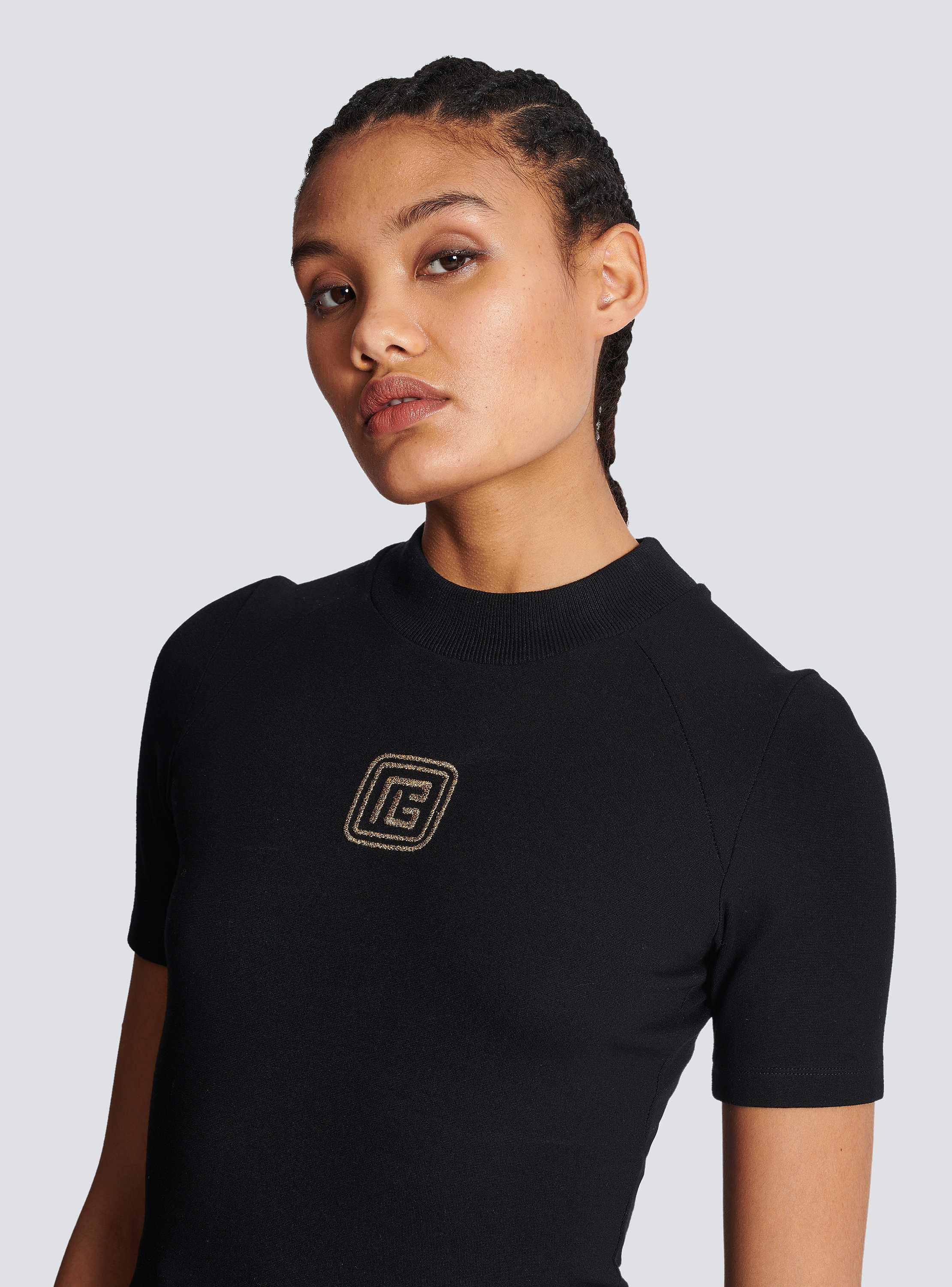 【関税込み】Balmain オフホワイト Retro PB Tシャツ Retro PB T-shirt black black - Women | BALMAIN